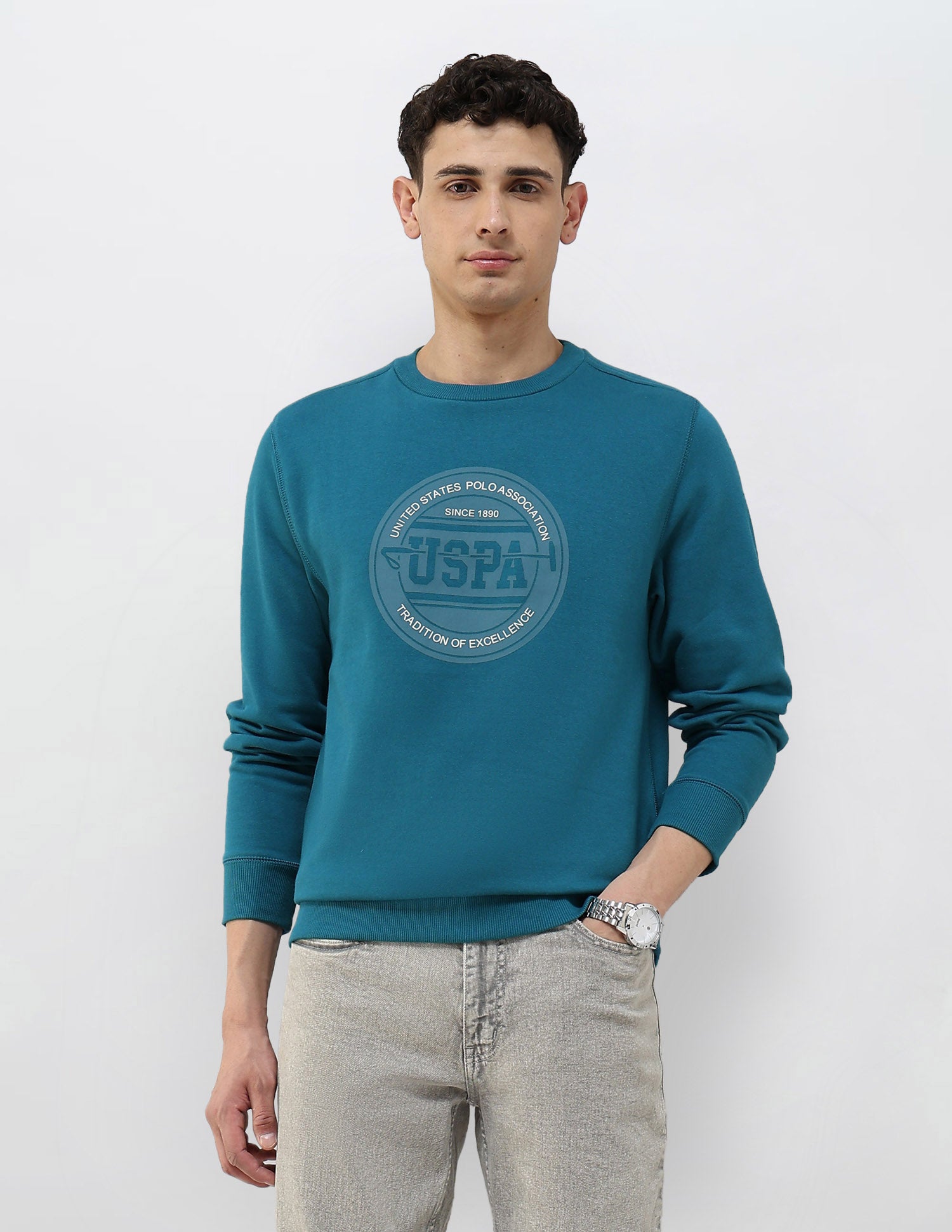 Brand Printed Regular Fit Sweatshirt