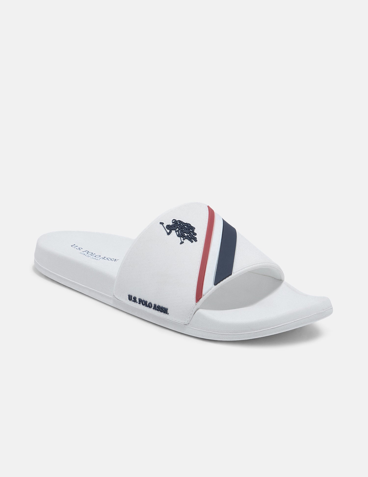 Striped Trevan Sliders White - U.S. Polo Assn. India | Large