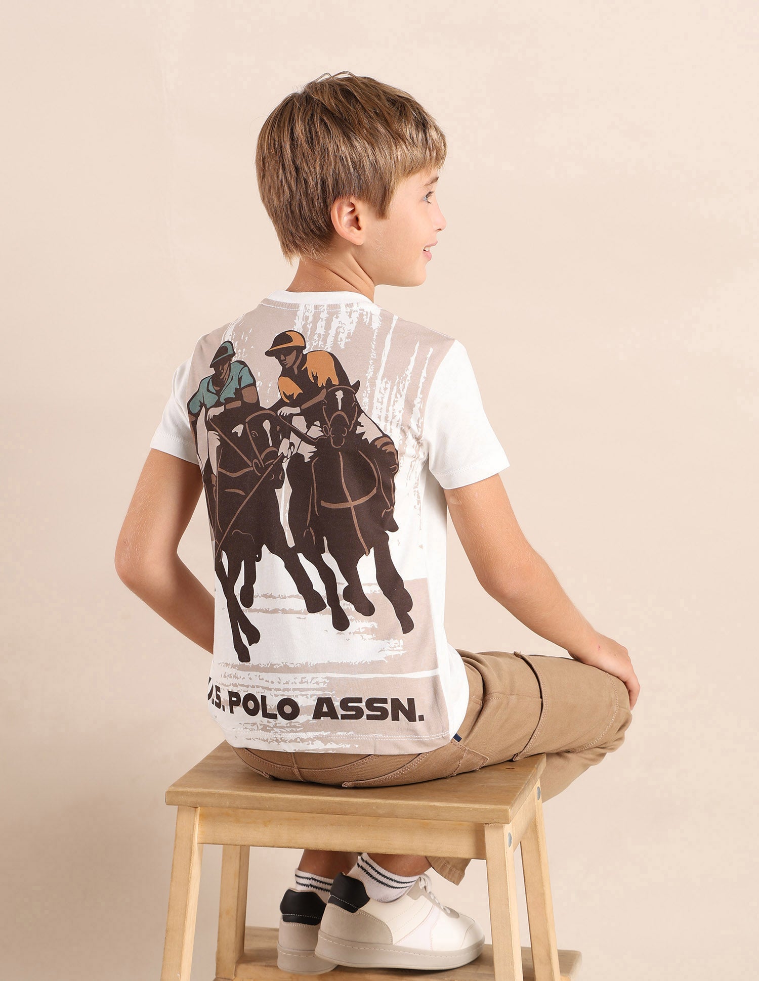 Boys Brand Printed Regular Fit T-Shirt