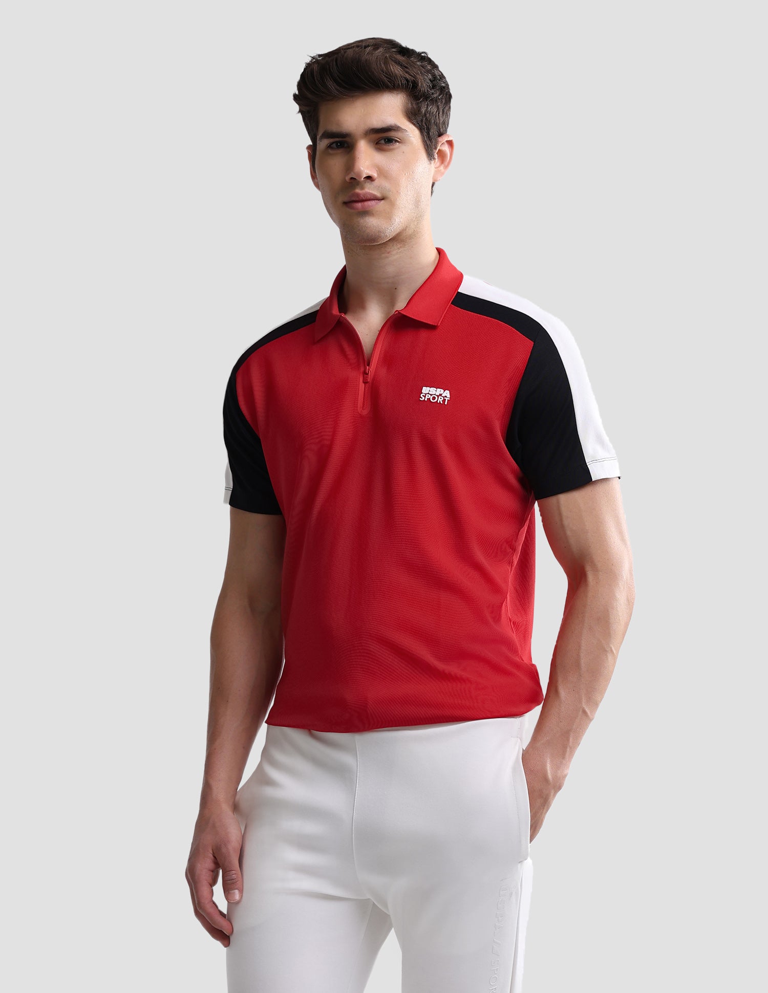 Solid Slim Fit Active Polo Shirt Red - U.S. Polo Assn. India | Large