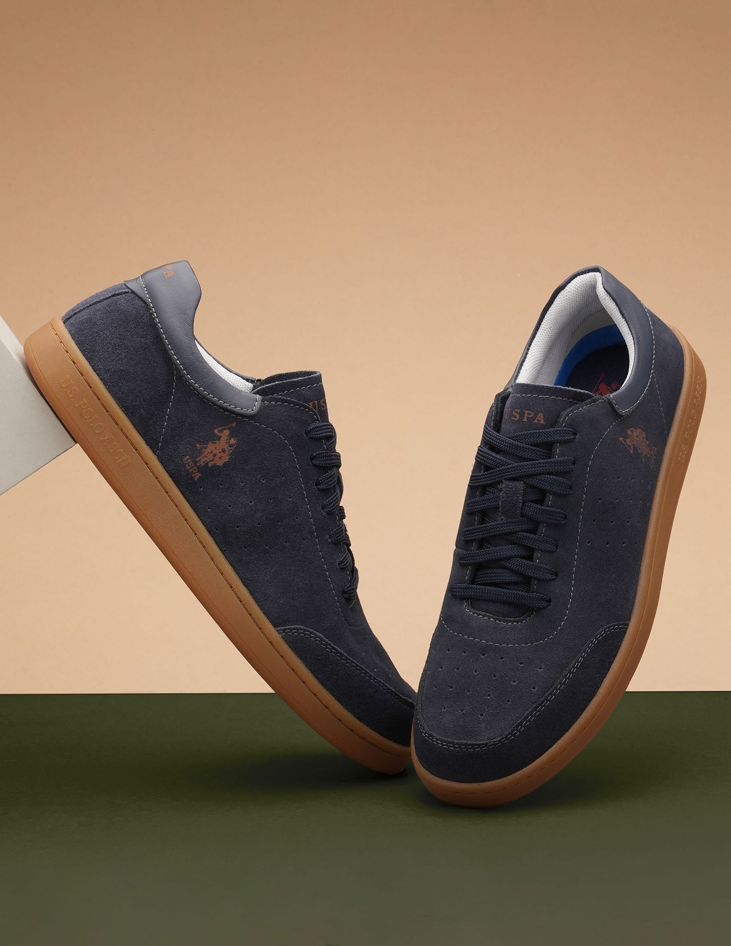 Mens Caldera Leather Sneakers Navy - U.S. Polo Assn. India | Large