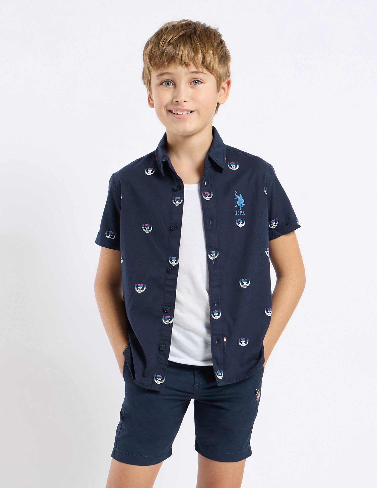 Boys Regular Fit All Over Printed Shirt