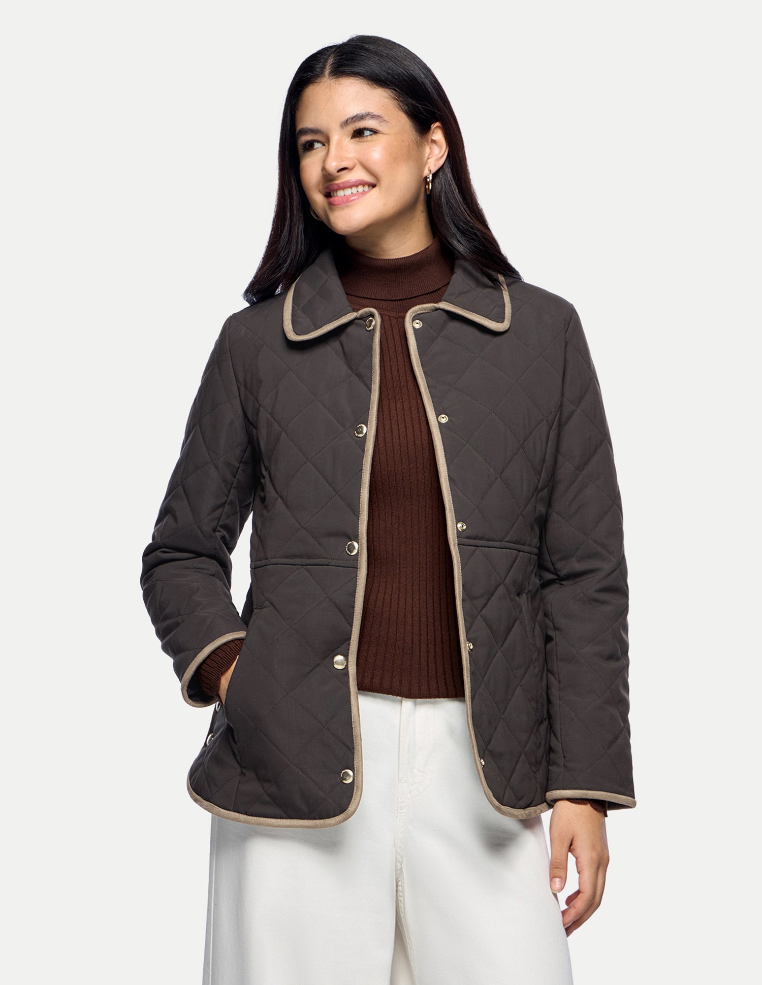 Suede Puffer Jacket Dark Brown - U.S. Polo Assn. India | Large