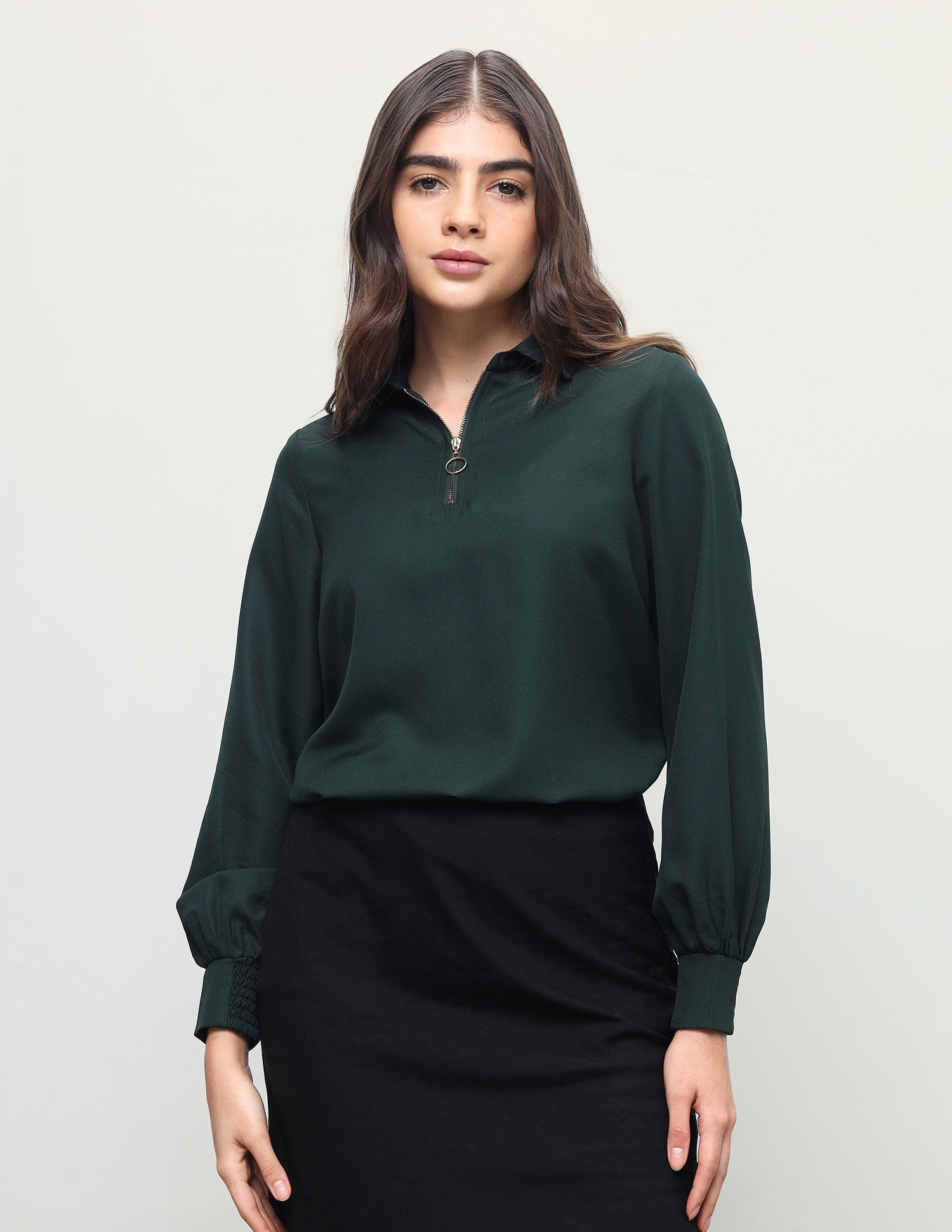 Solid Regular Fit Top Dark Green - U.S. Polo Assn. India | Large
