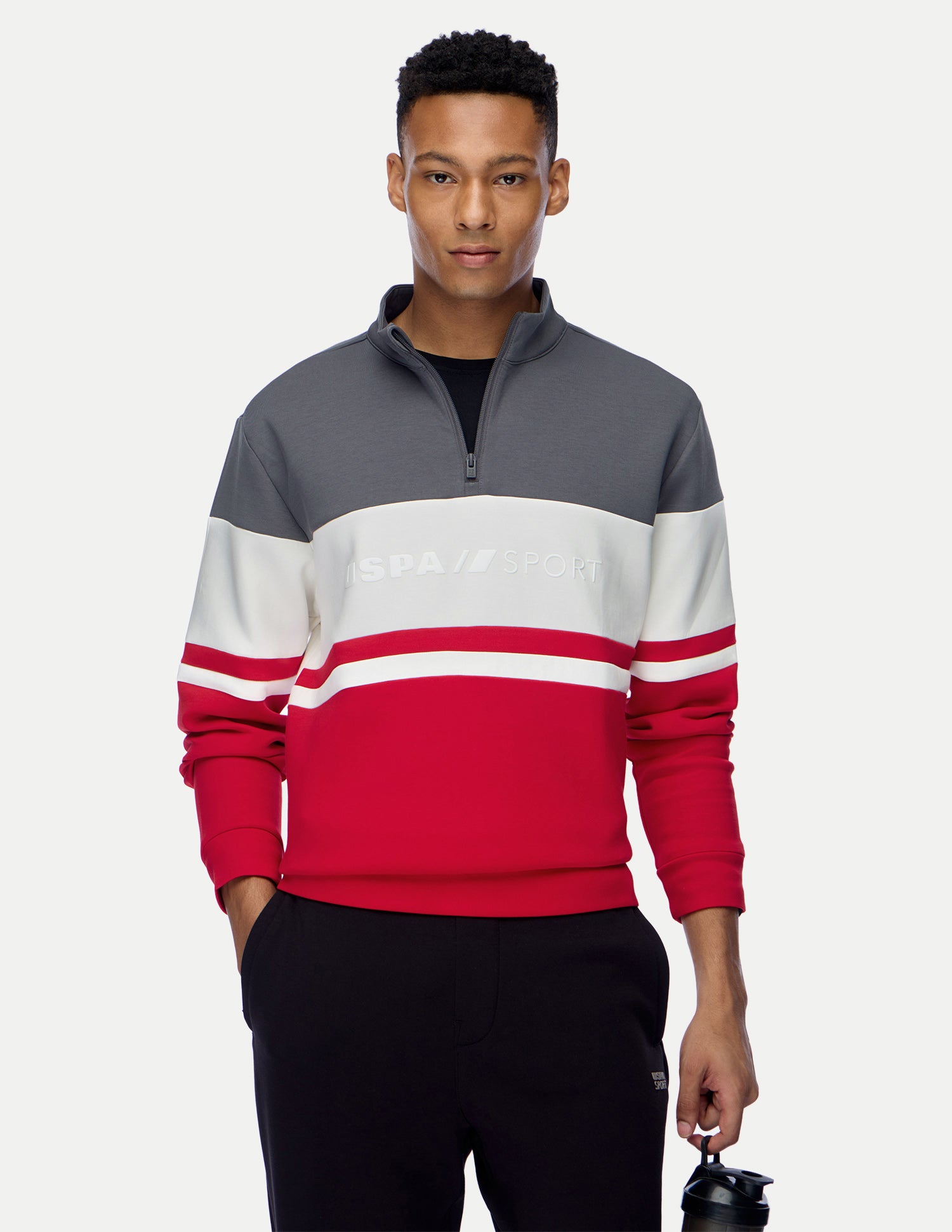 Brand Embossed Regular Fit Active Sweatshirt Grey - U.S. Polo Assn. India | Large