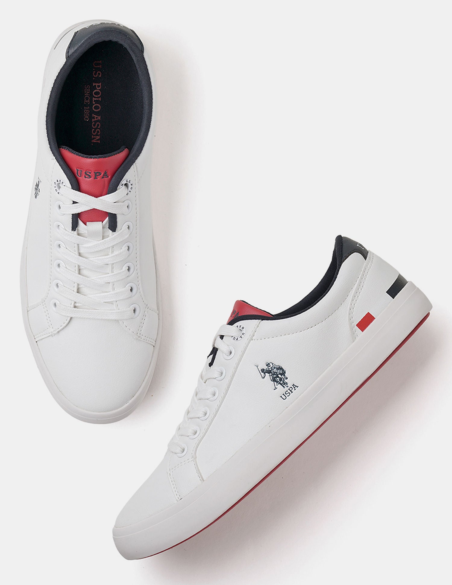 Round Toe Anton 3.0 Solid Sneakers Off-White - U.S. Polo Assn. India | Large