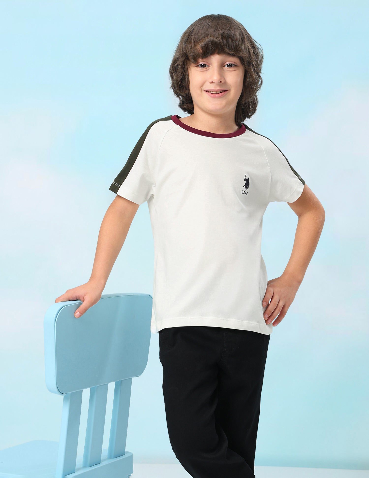 Solid Regular Fit T-Shirt Off White - U.S. Polo Assn. India | Large