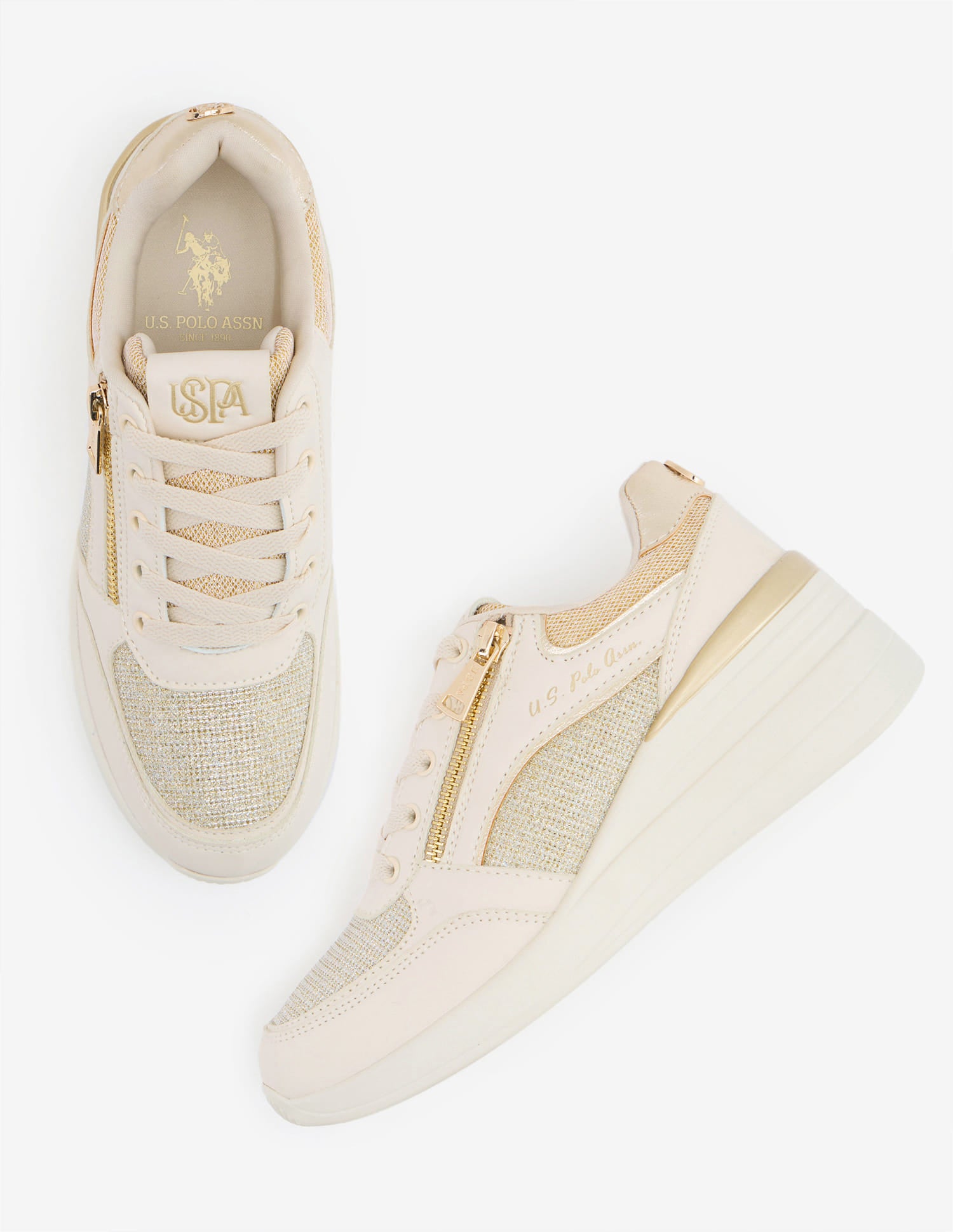 Liora 2.0 Light Weight Glitter Sneakers Gold - U.S. Polo Assn. India | Large