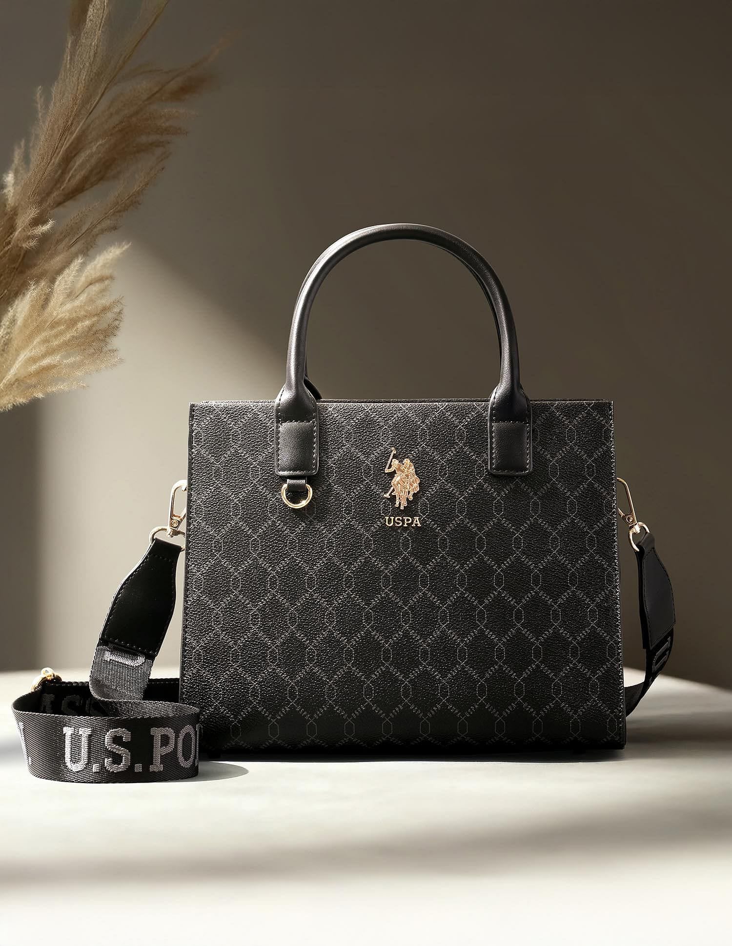 Scarlet 2.0 Monogram Tote Bag Black - U.S. Polo Assn. India | Large