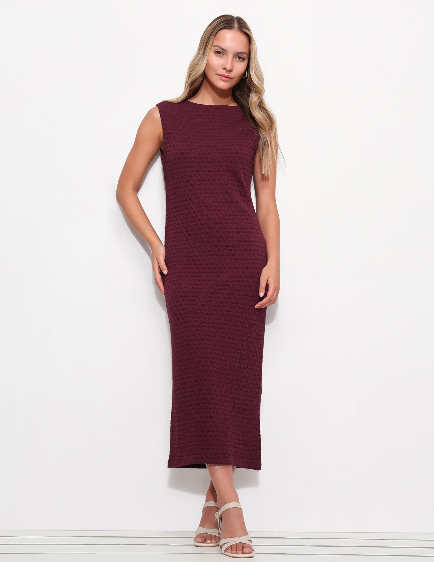 Textured Midi Sheath Dress