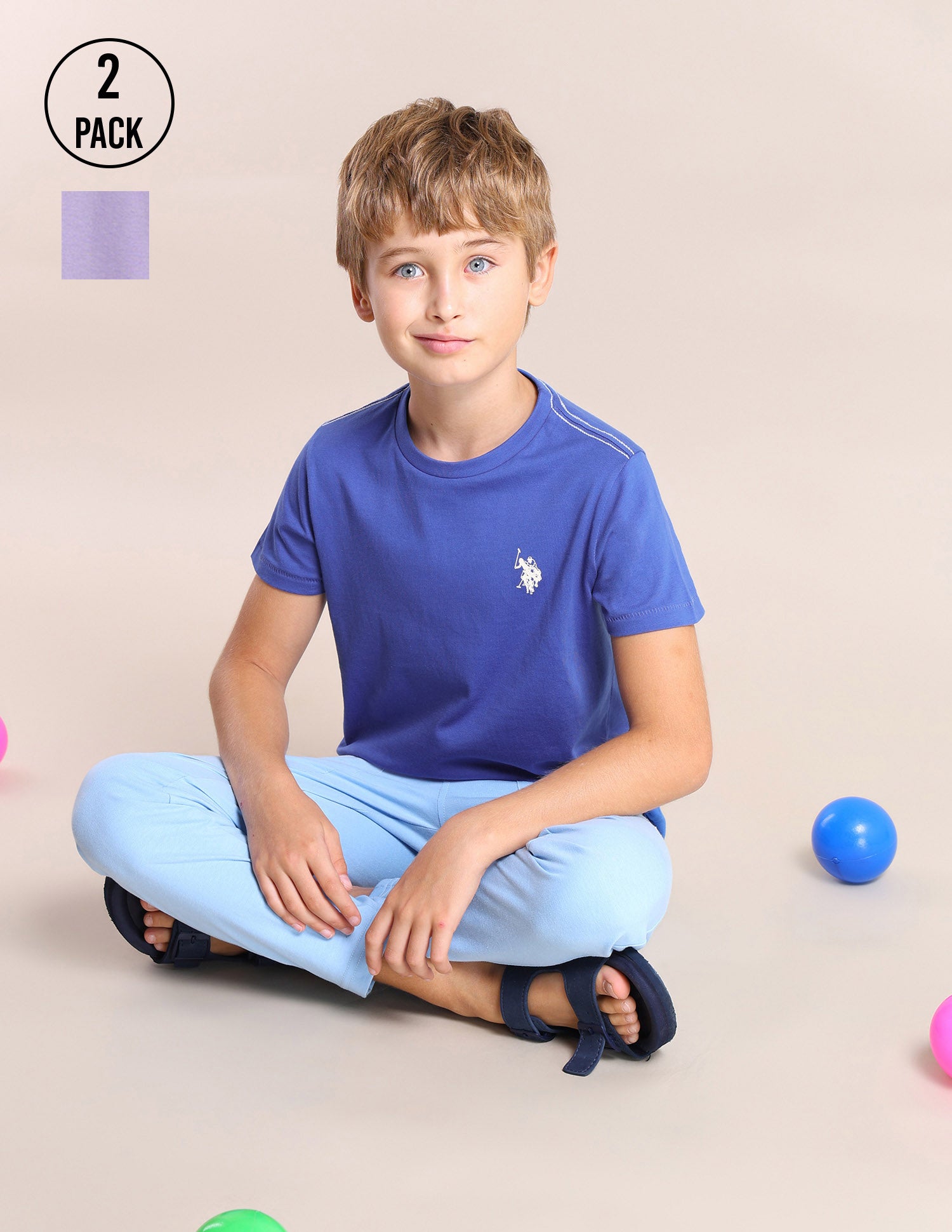 Boys Comfort Fit Pure Cotton T-Shirt - Pack Of 2