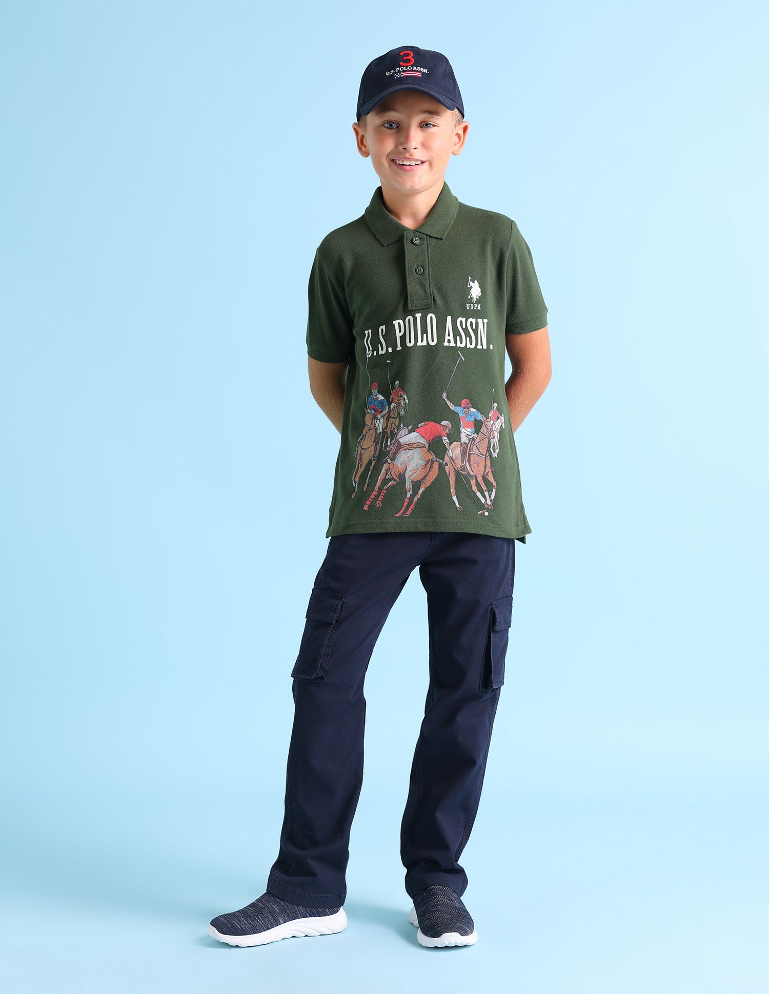 Boys Graphic Print Polo Shirt