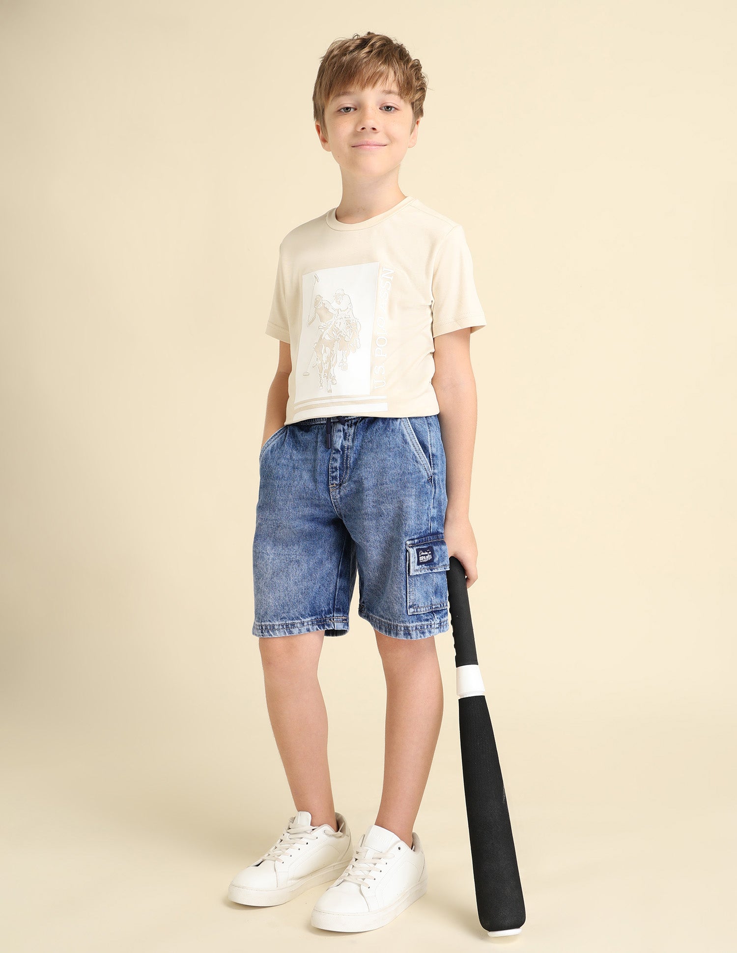 Boys Regular Fit Denim Shorts