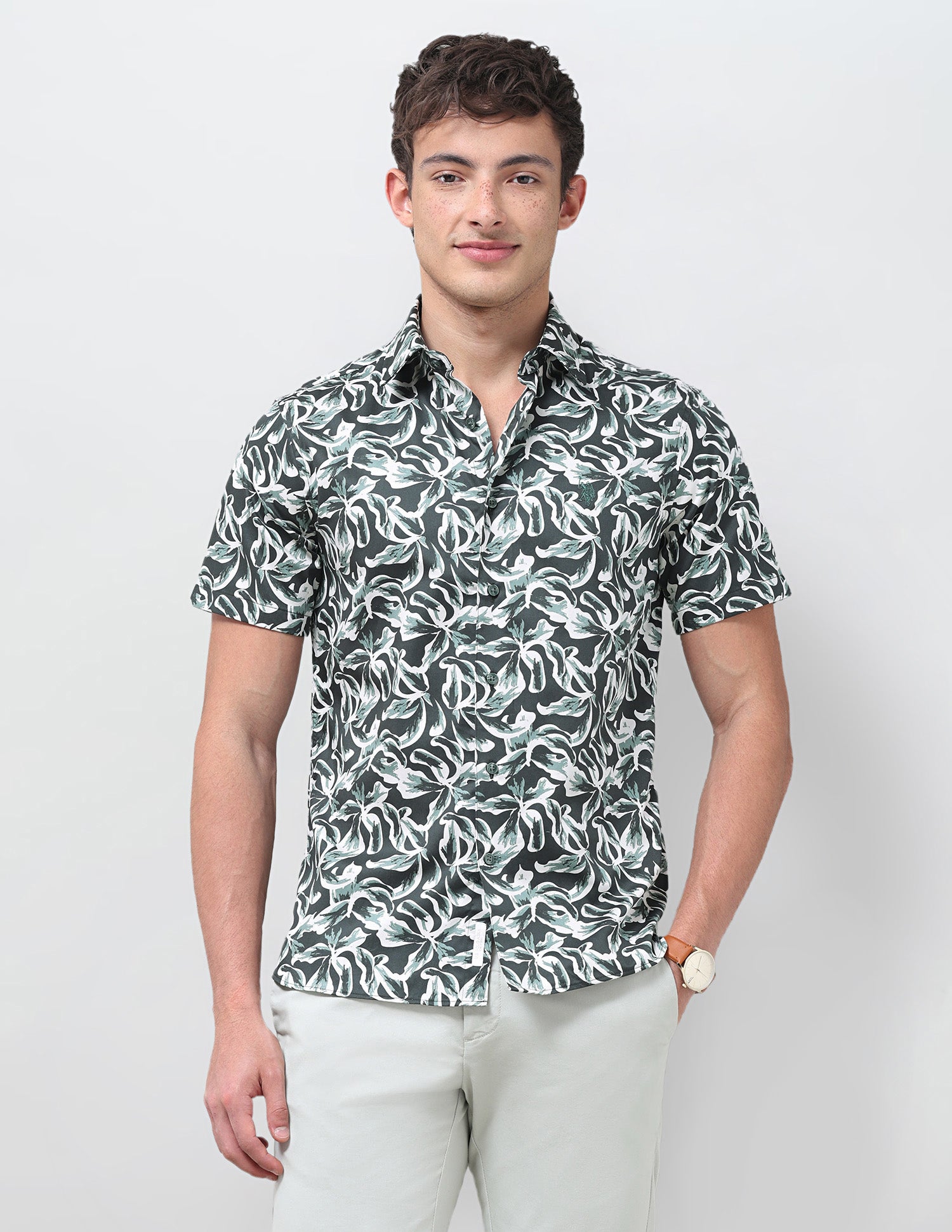 Floral Printed Satin Shirt