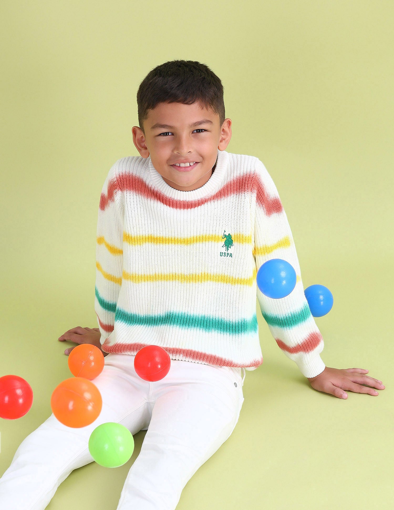 Boys Dyed Striped Sweater