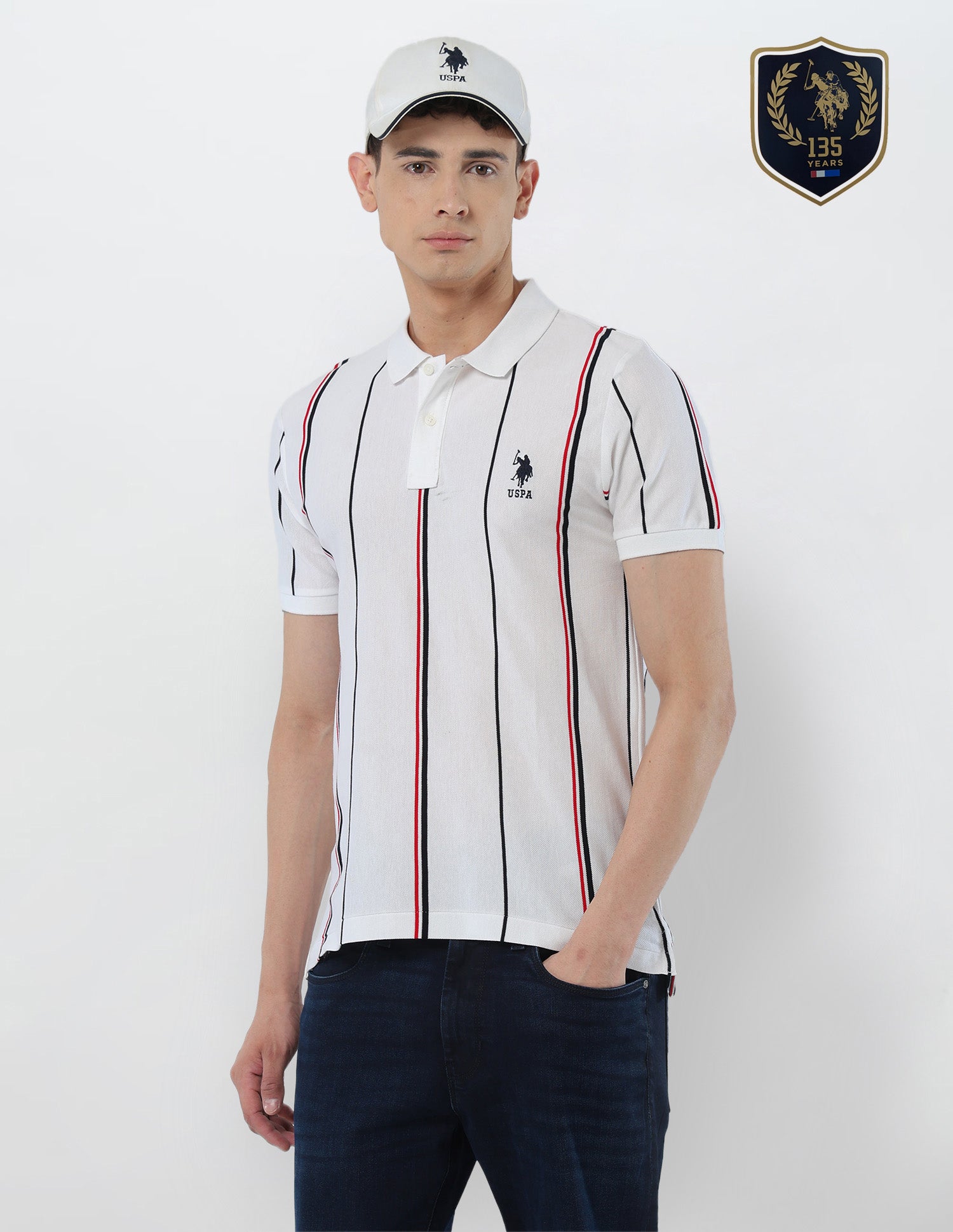 Vertical Striped Regular Fit Polo Shirt