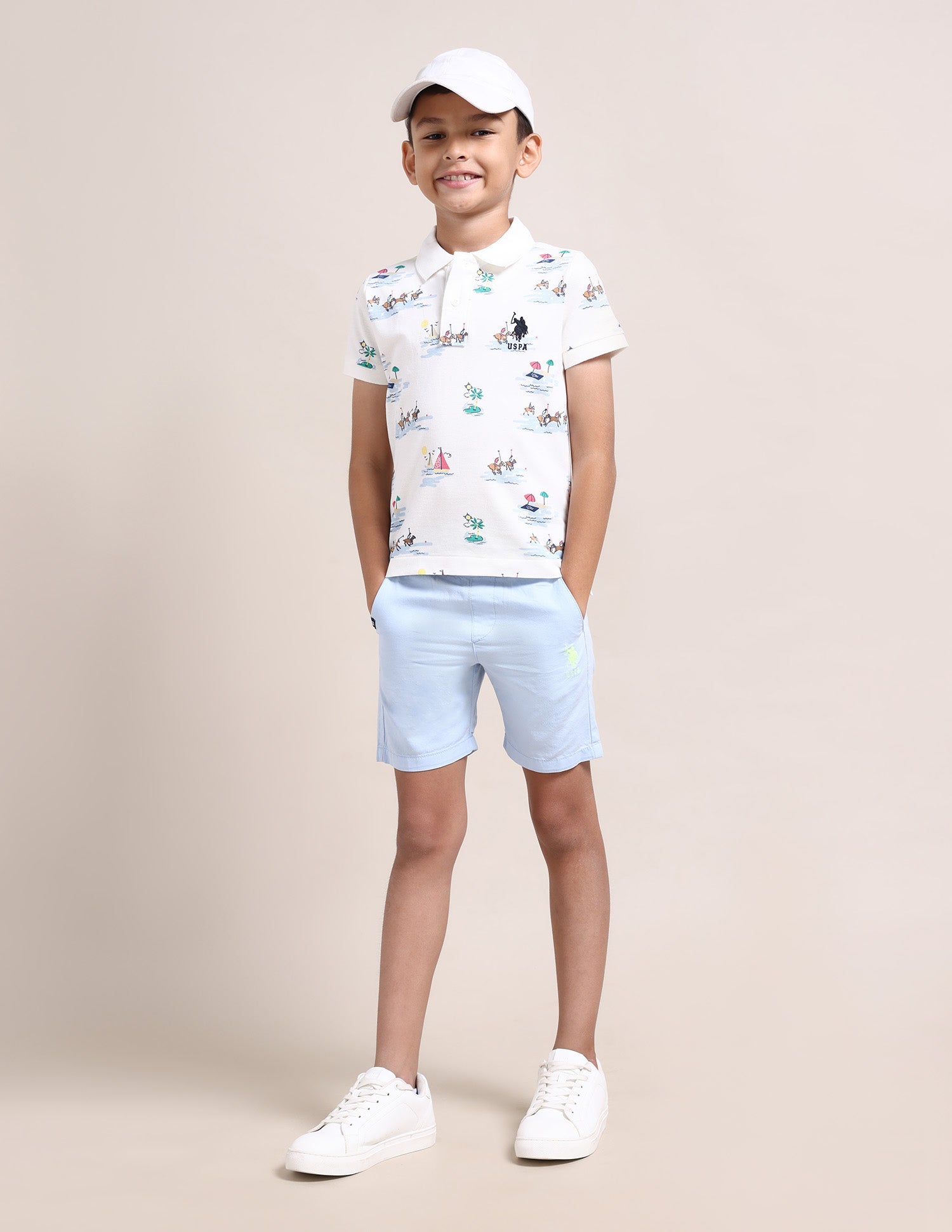 Boys Graphic Print Polo Shirt