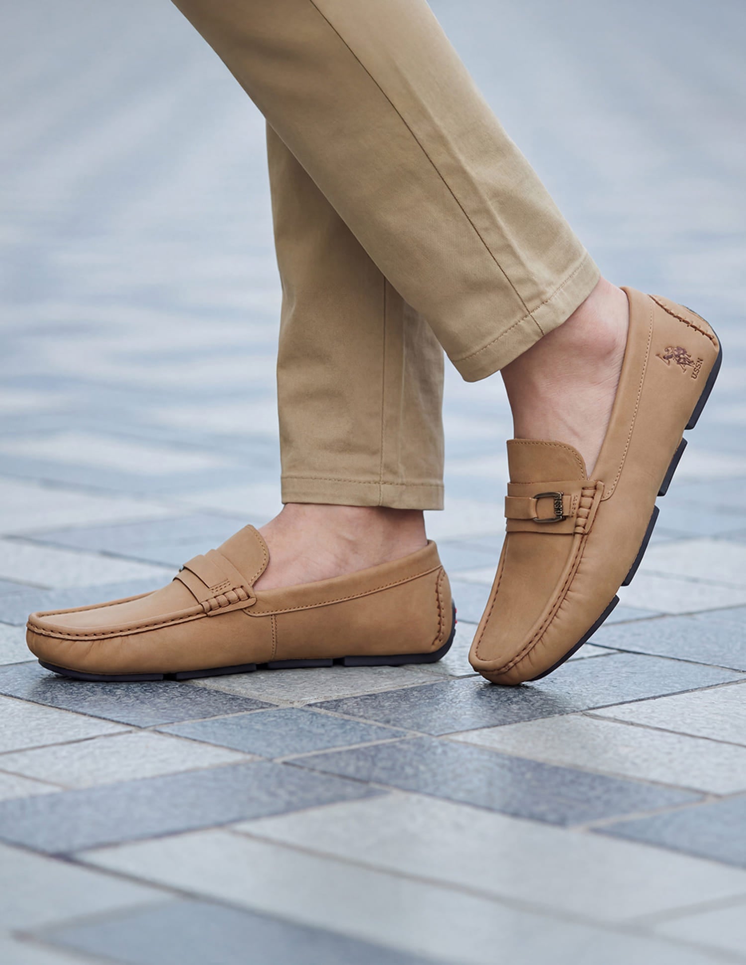 Men Oaklen Slip-Ons Loafers Tan - U.S. Polo Assn. India | Large