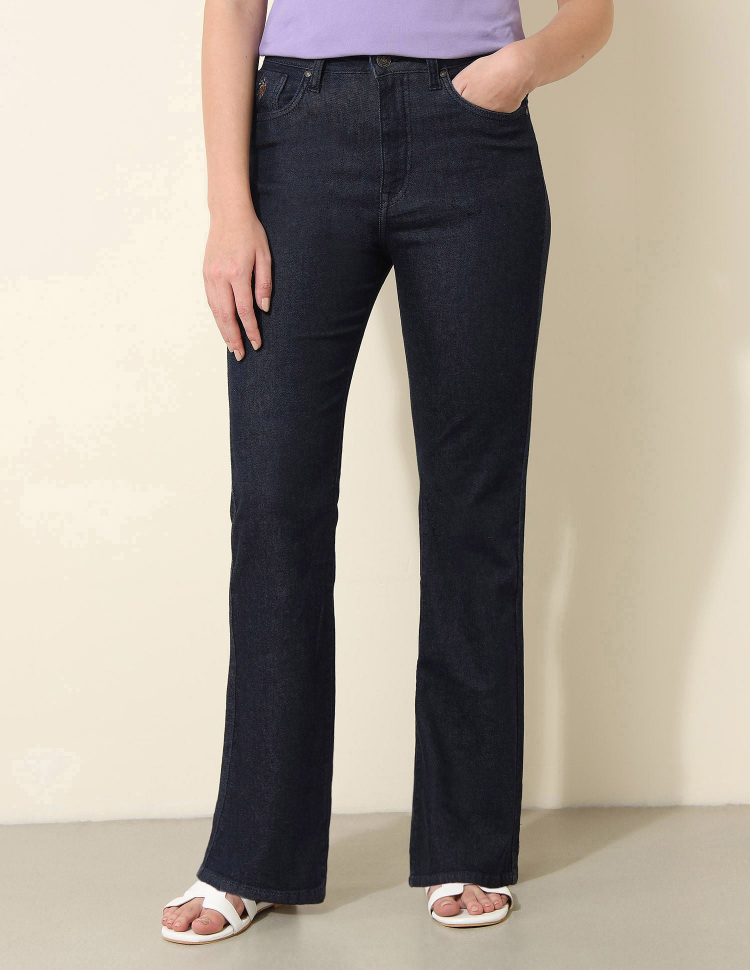High Rise Comfort Stretch Bootcut Jeans Dark Indigo - U.S. Polo Assn. India | Large