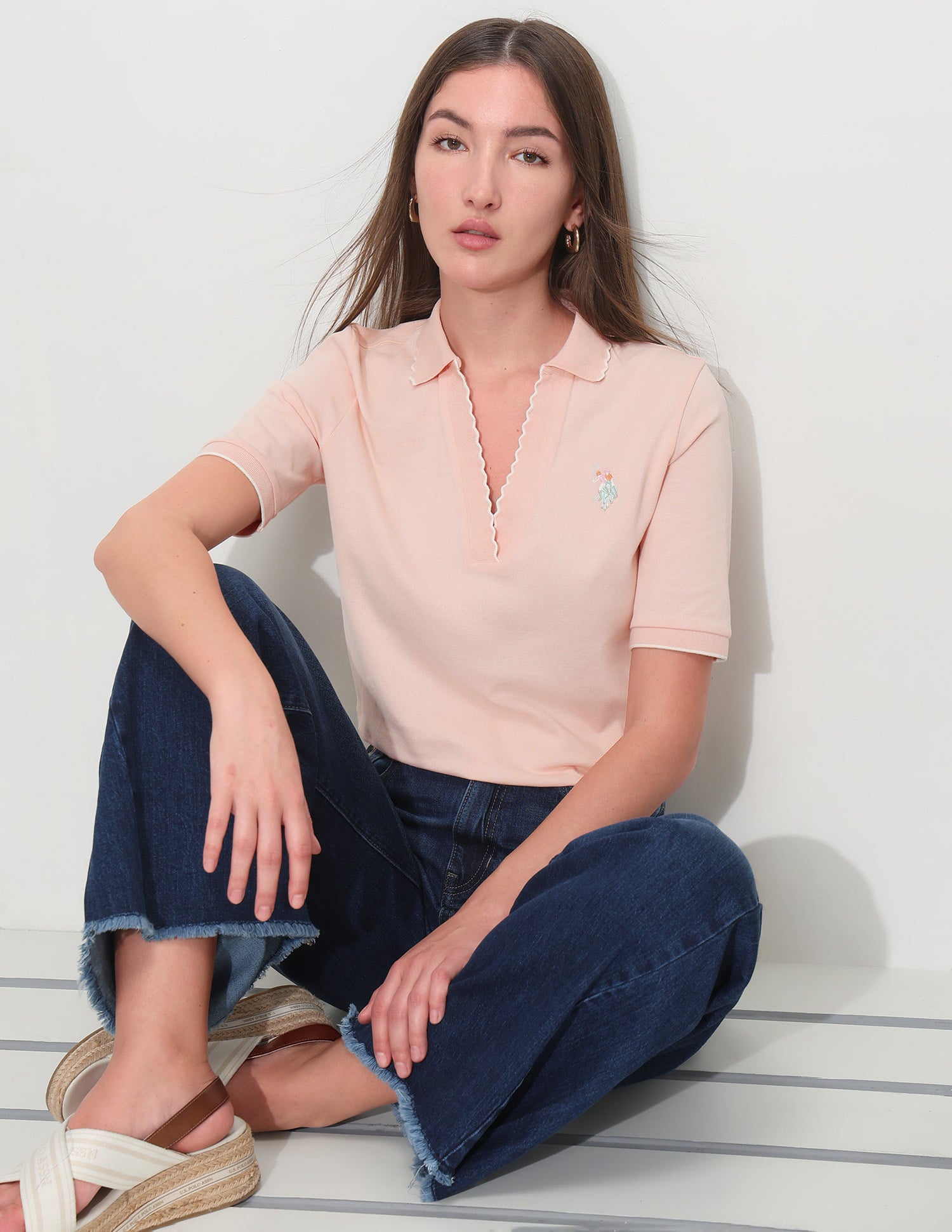 Regular Fit Textured Polo Shirt Light Pink - U.S. Polo Assn. India | Large