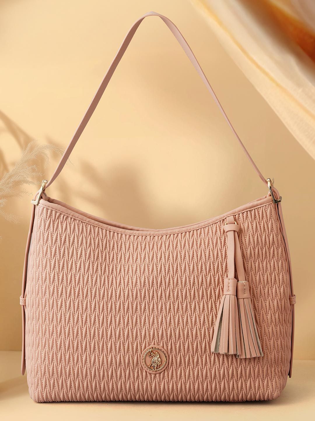 Bridget Solid Shoulder Handbag Nude - U.S. Polo Assn. India | Large