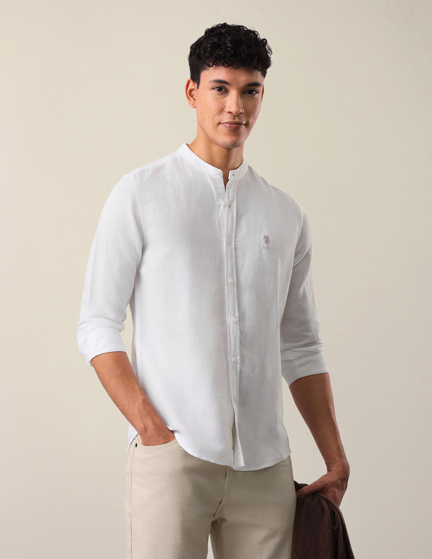 Solid Regular Fit Shirt White - U.S. Polo Assn. India | Large