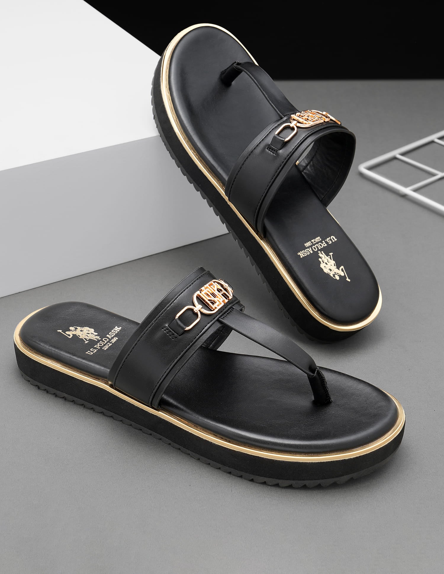 Women Comfort EVA Flat Matilde Sandals Black - U.S. Polo Assn. India | Large