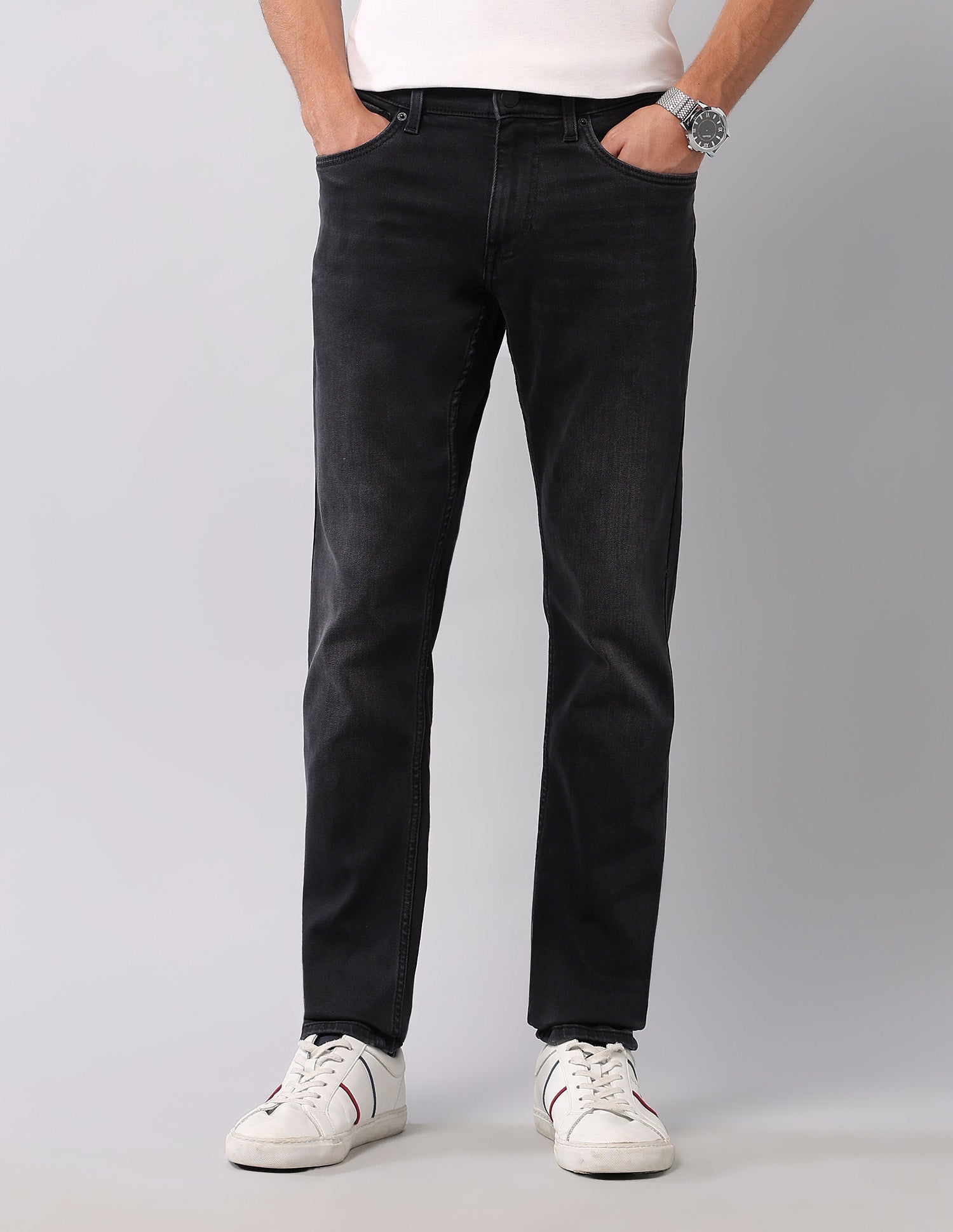 Brandon Slim Tapered Fit Black Jeans