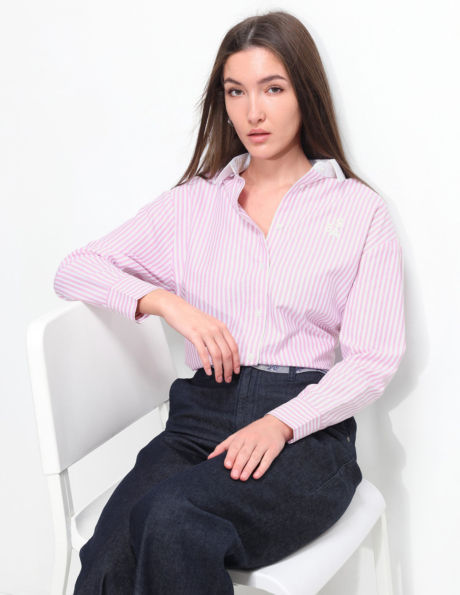 Vertical Striped Boxy Fit Shirt