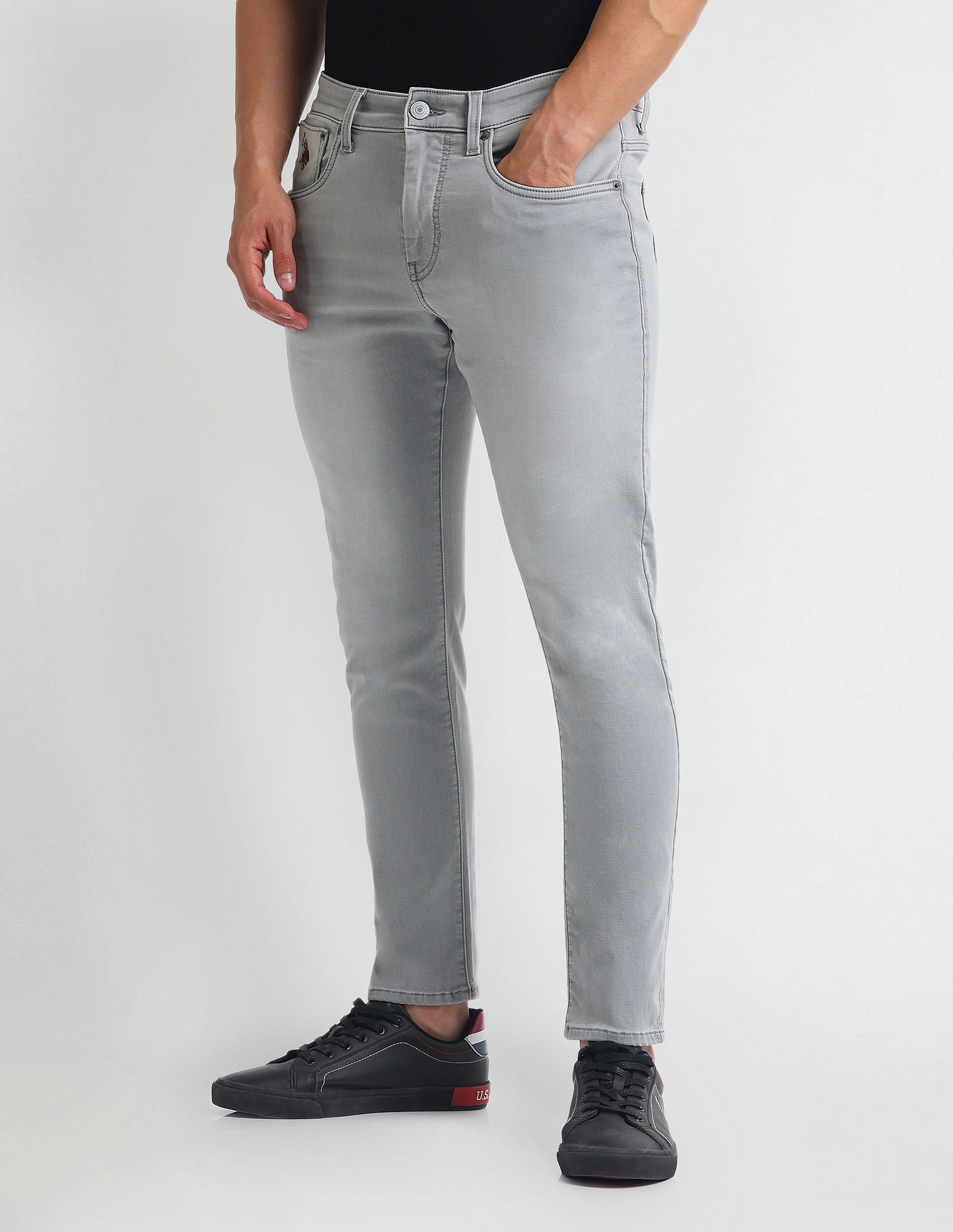 Henry Tapered Cropped Fit Grey Jeans