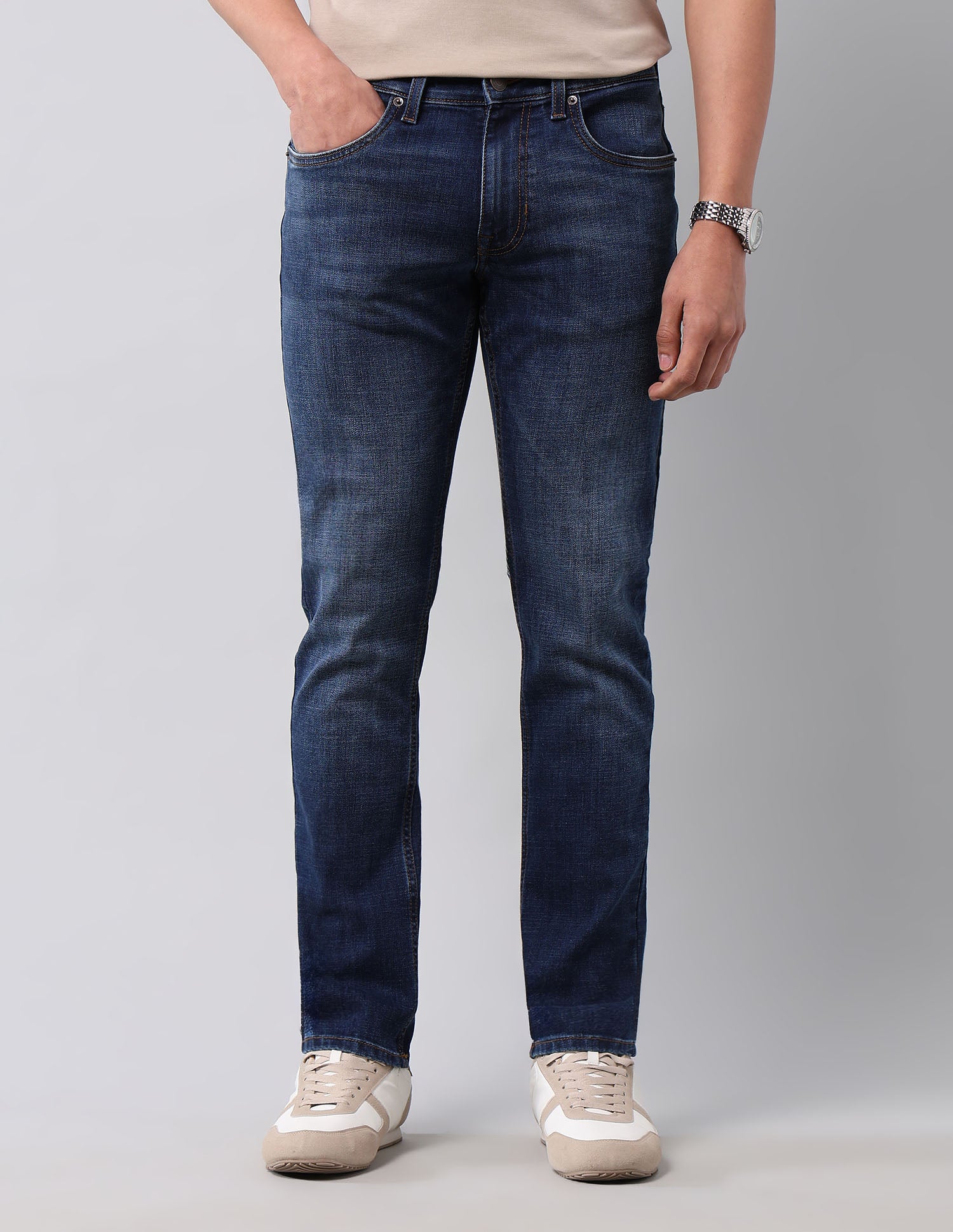 Brandon Slim Tapered Fit Blue Jeans
