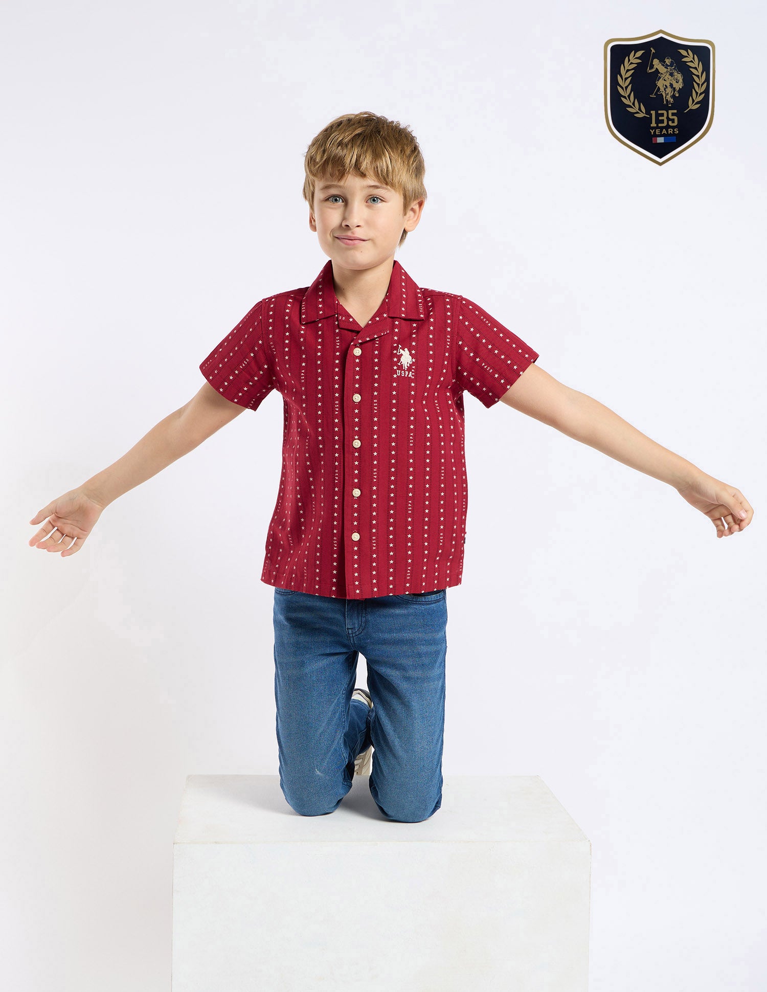 Boys Relaxed Fit All Over Printed Shirt