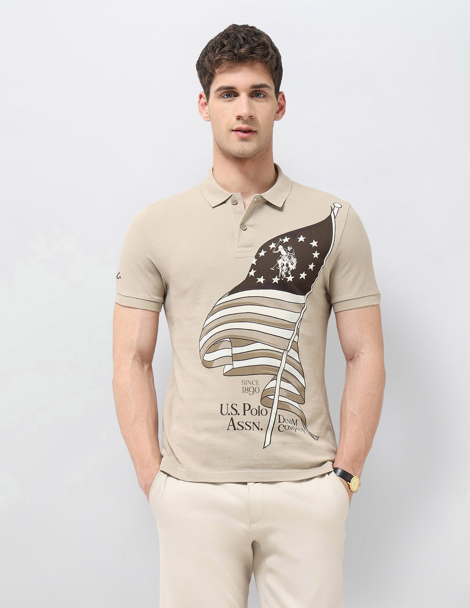 Graphic Printed Regular Fit Polo Shirt