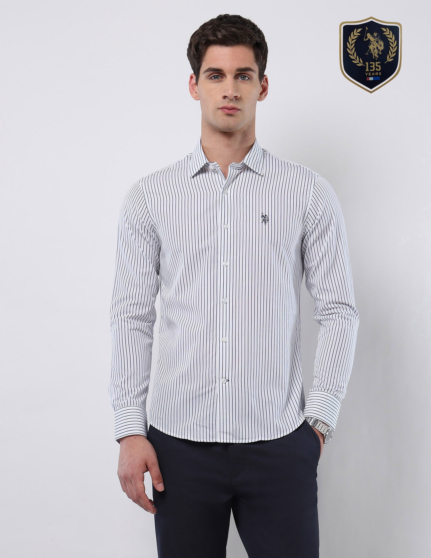 Tailored Fit Vertical Striped Shirt