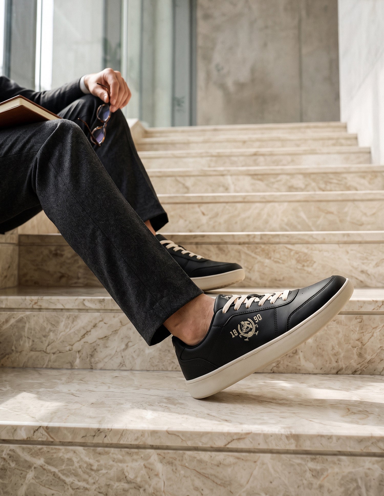 Men Lumen Solid Sneakers Black - U.S. Polo Assn. India | Large