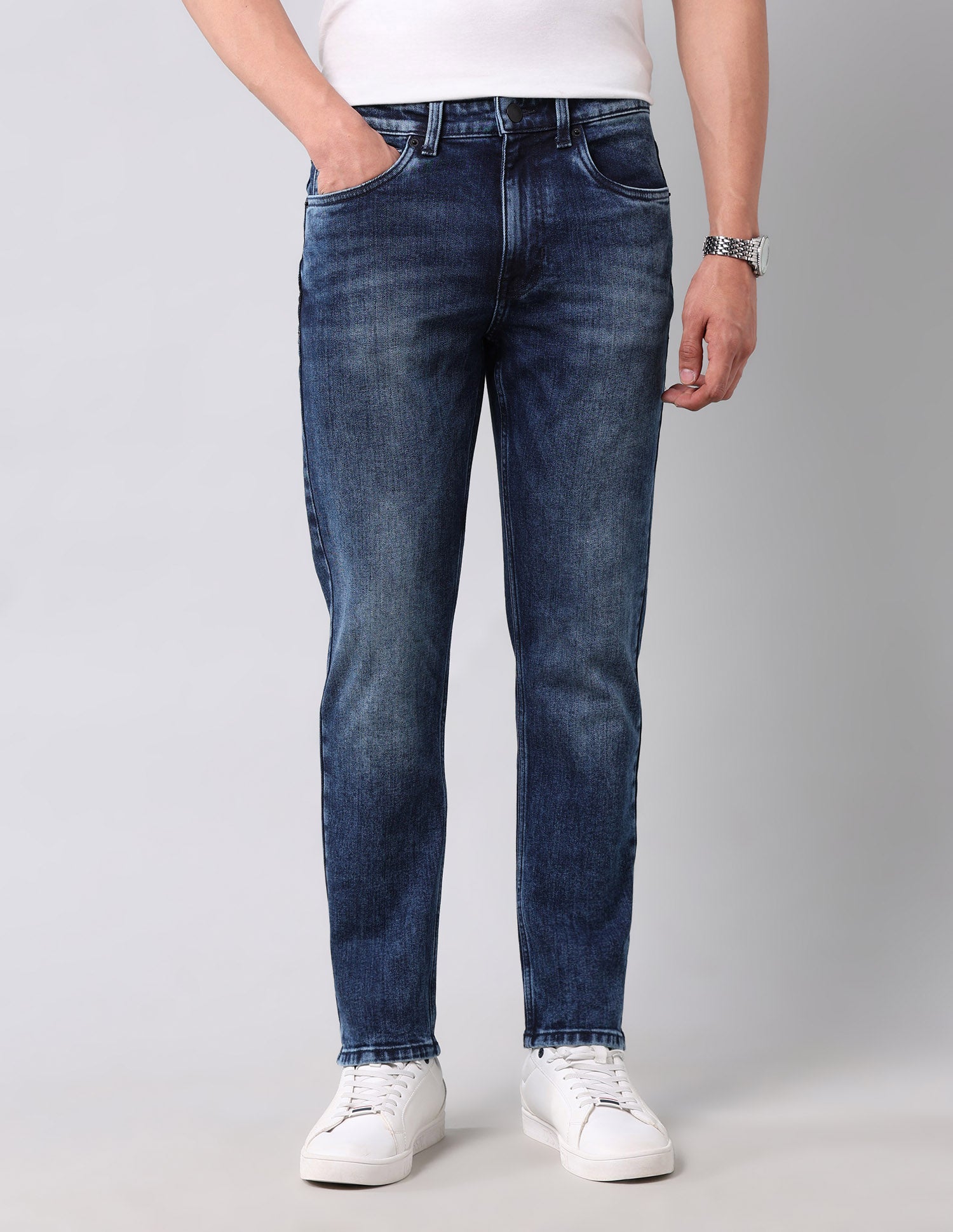 Cole Comfort Cropped Fit Blue Jeans Blue - U.S. Polo Assn. India | Large