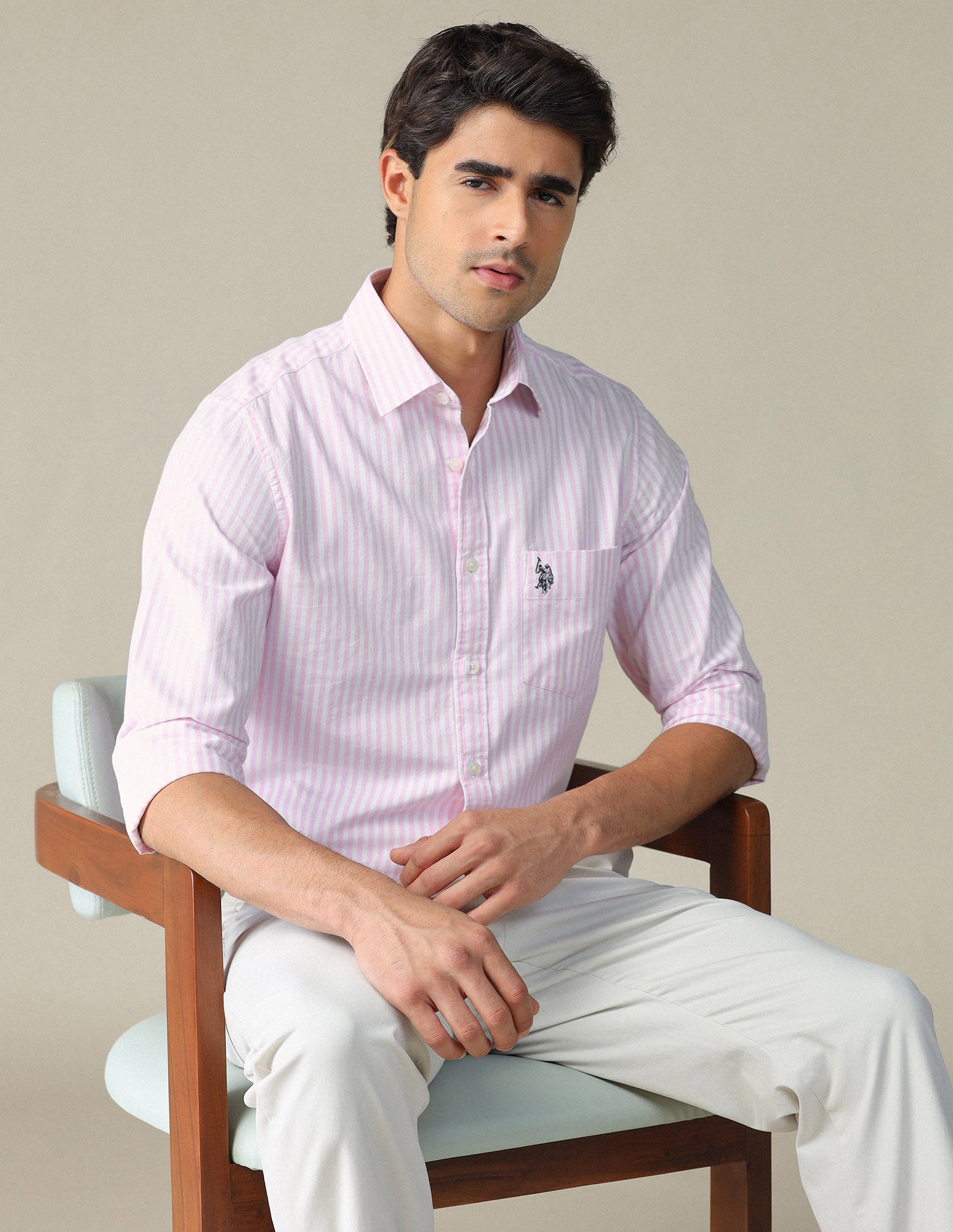 Pure Cotton Vertical Striped Shirt