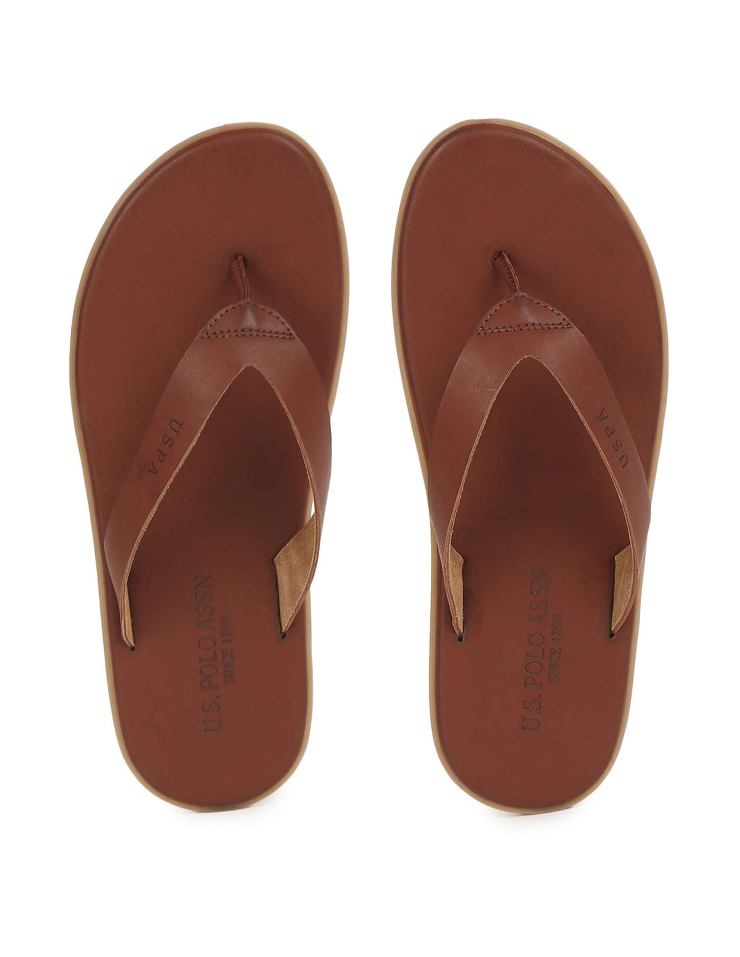 Men Solid Norwalk 3.0 Flip Flops Tan - U.S. Polo Assn. India | Large