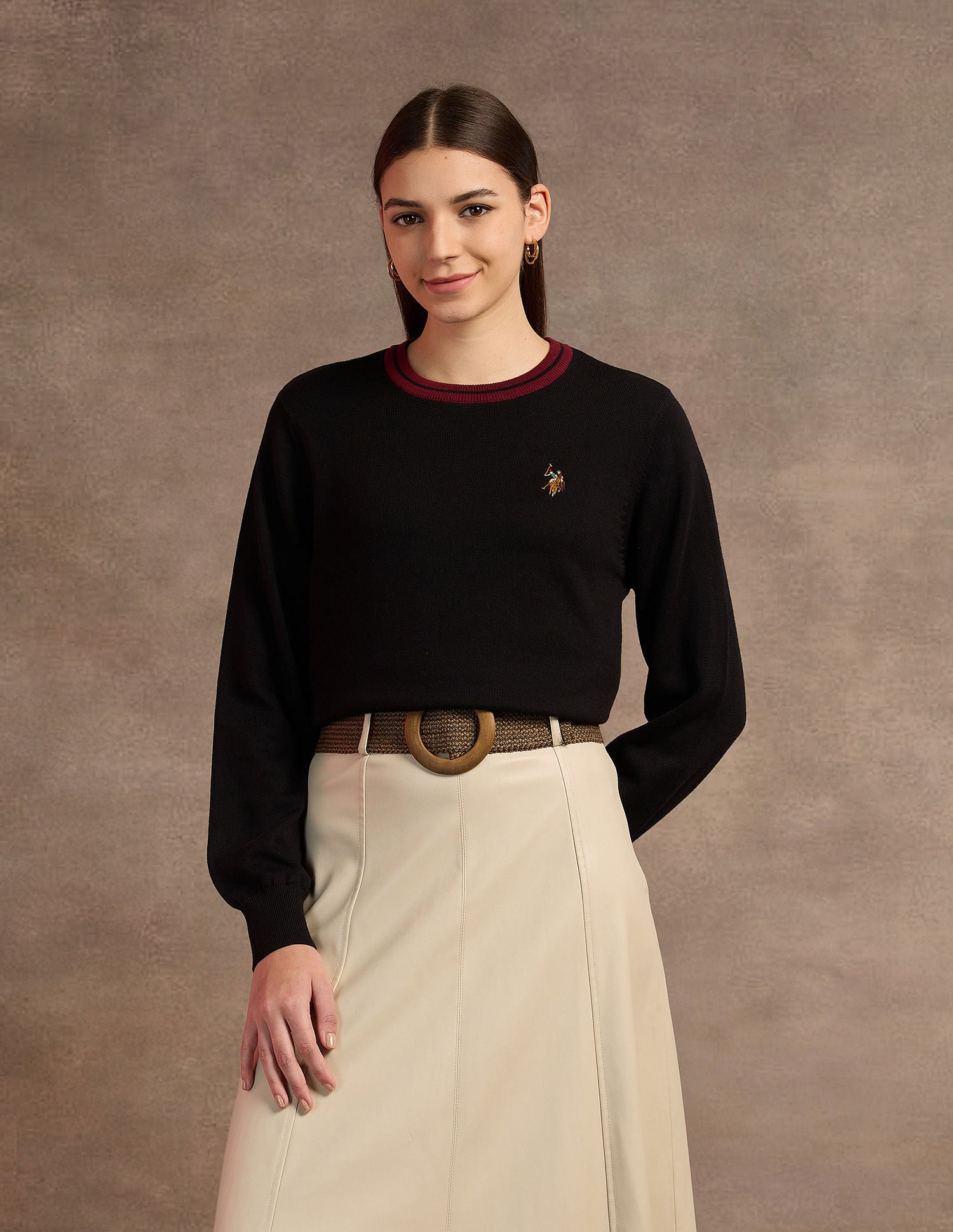 Drop Shoulders Cotton Sweater