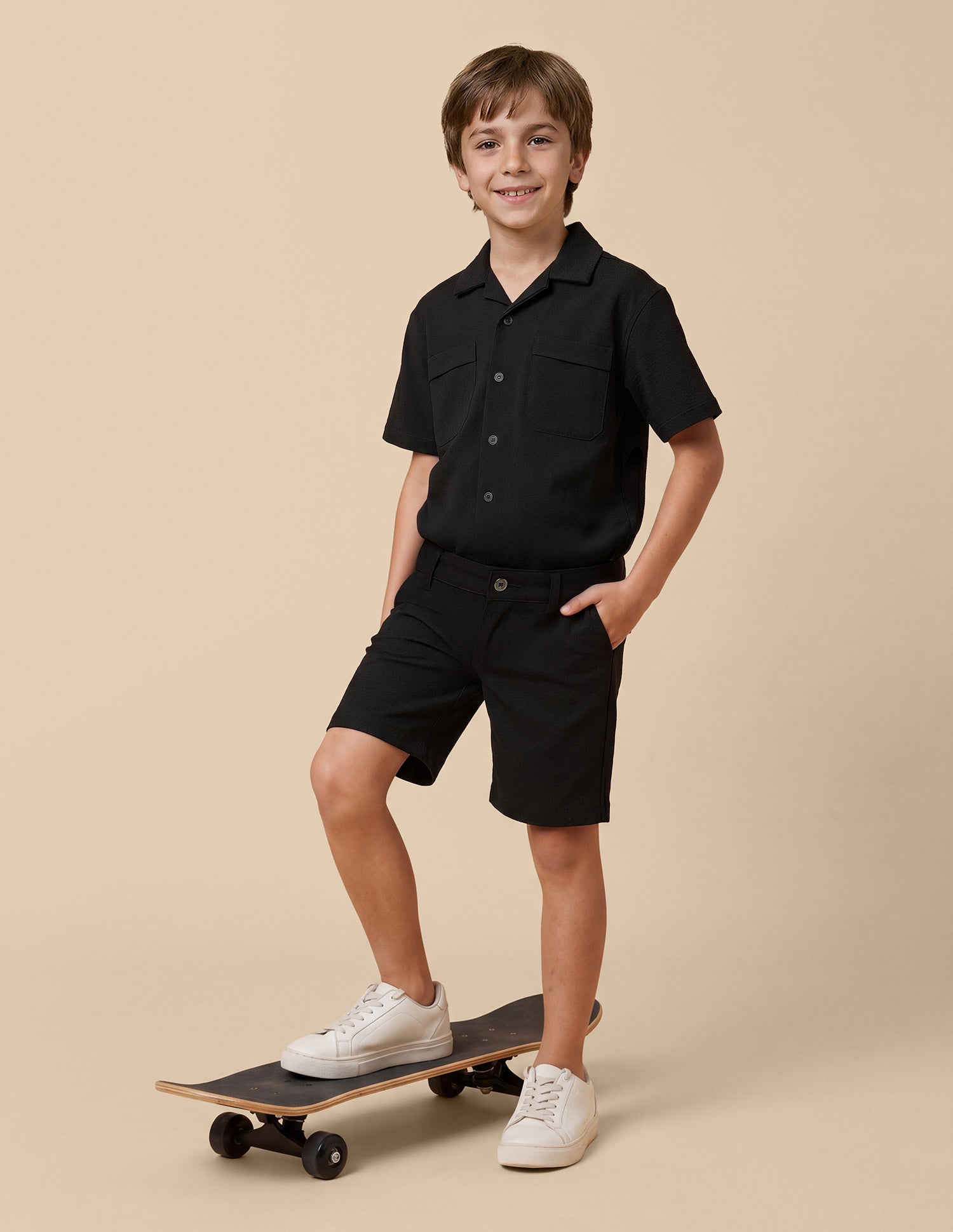 Slim Fit Mid Rise Shorts Black - U.S. Polo Assn. India | Large