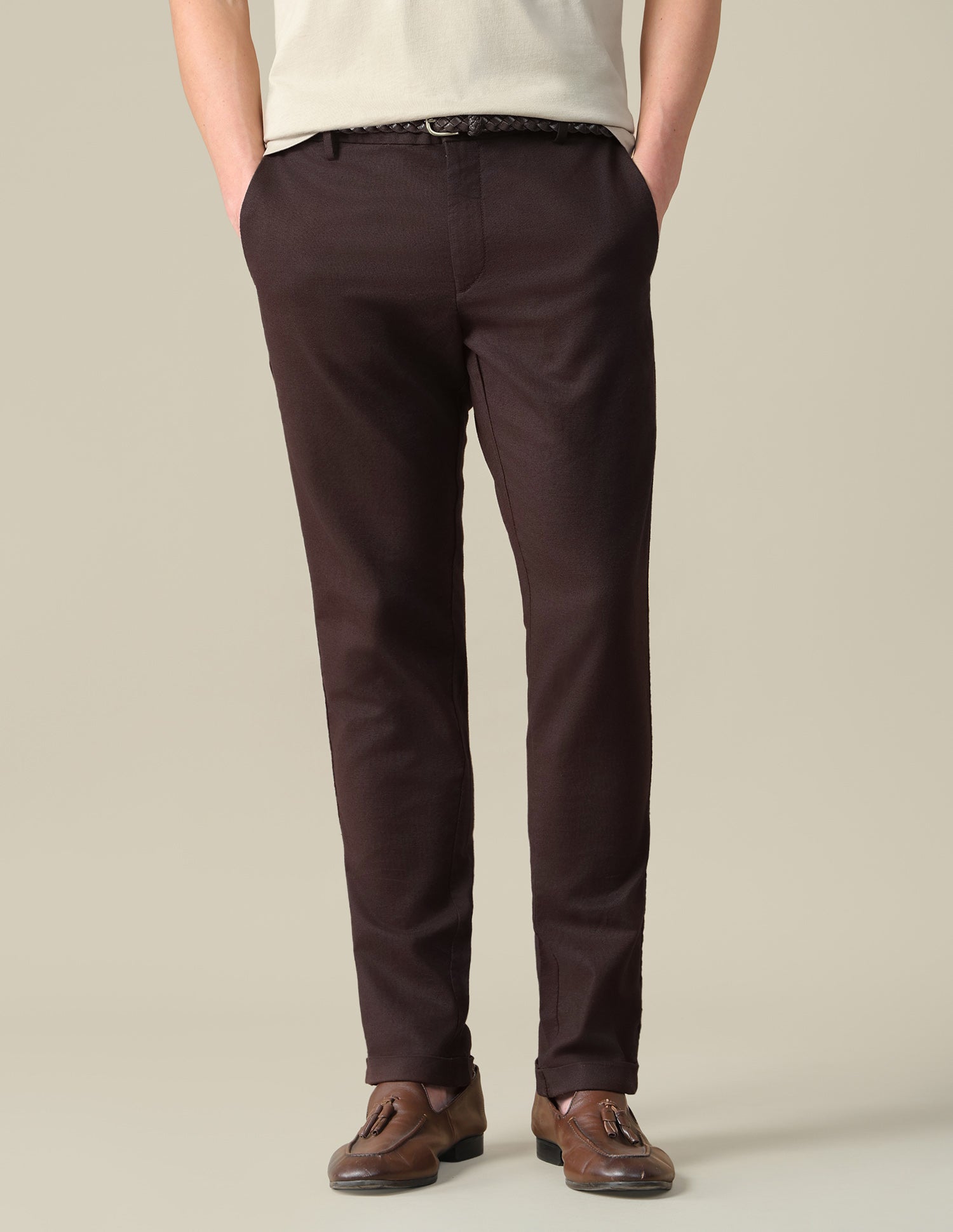 Mid Rise Denver Slim Fit Trousers Dark Brown - U.S. Polo Assn. India | Large