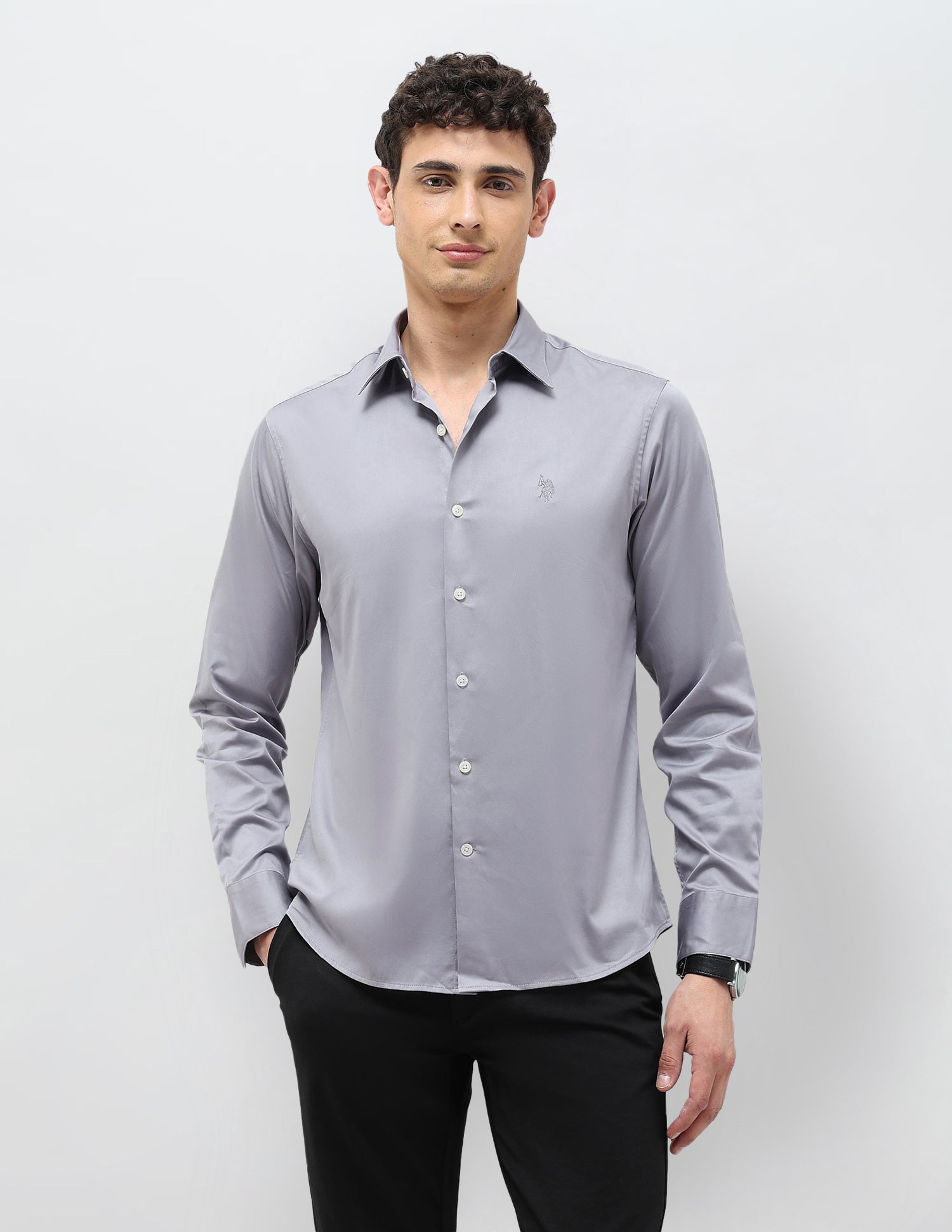 Satin Tailored Fit Shirt