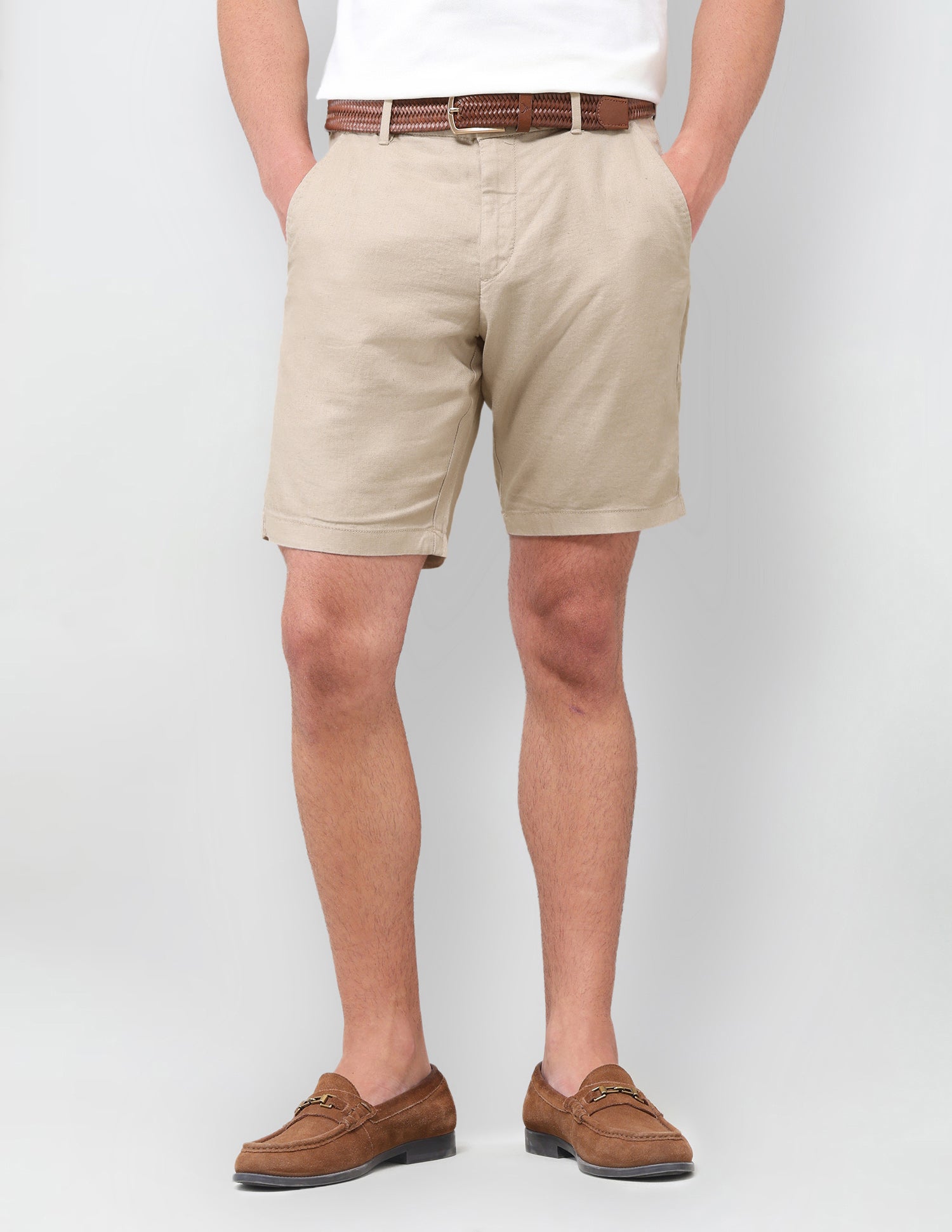 Solid Slim Fit Chino Shorts