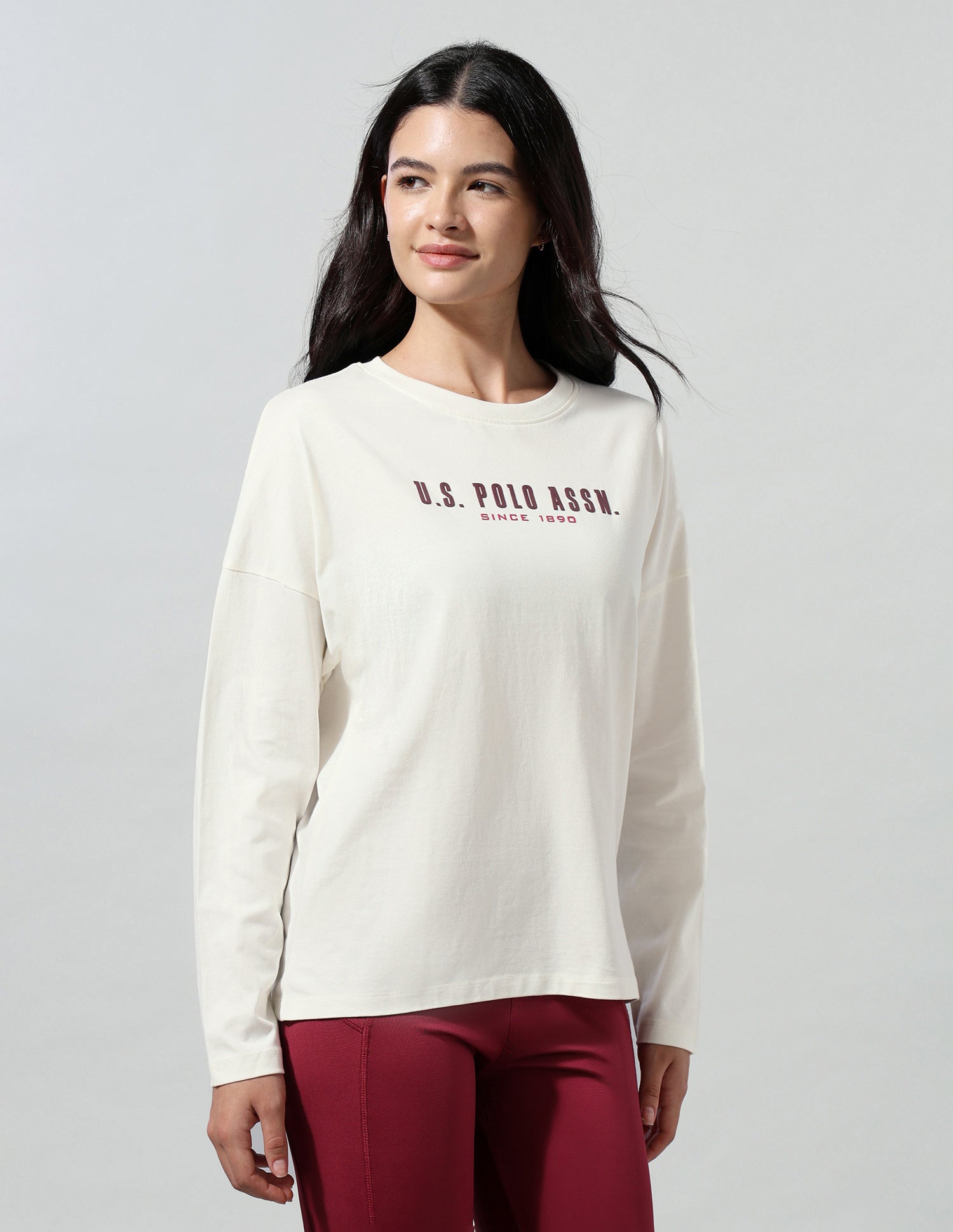 Brand Printed Relaxed Fit T-Shirt Off White - U.S. Polo Assn. India | Large