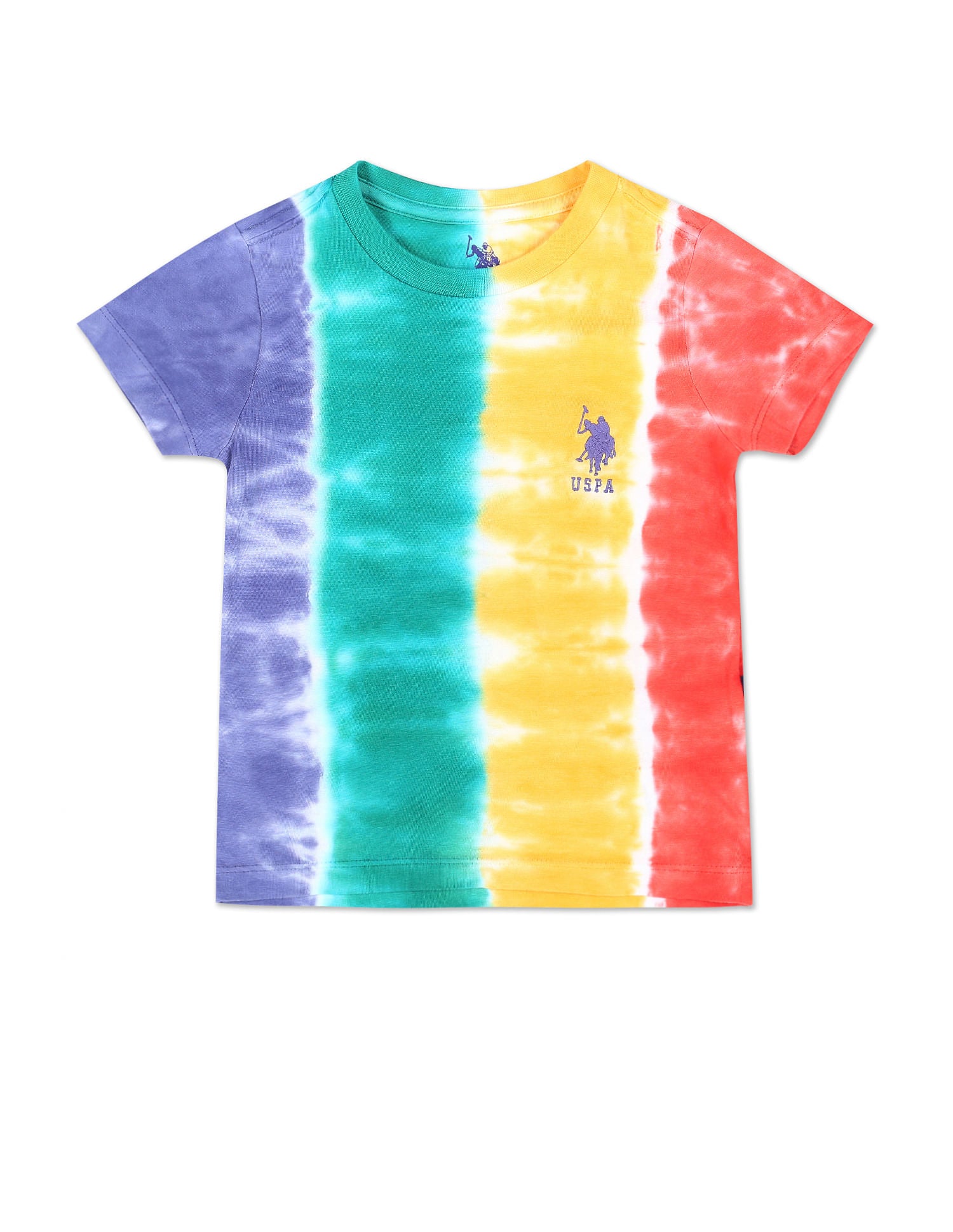 Boys Tie- Dye Crew Neck T-Shirt White - U.S. POLO ASSN. | Large