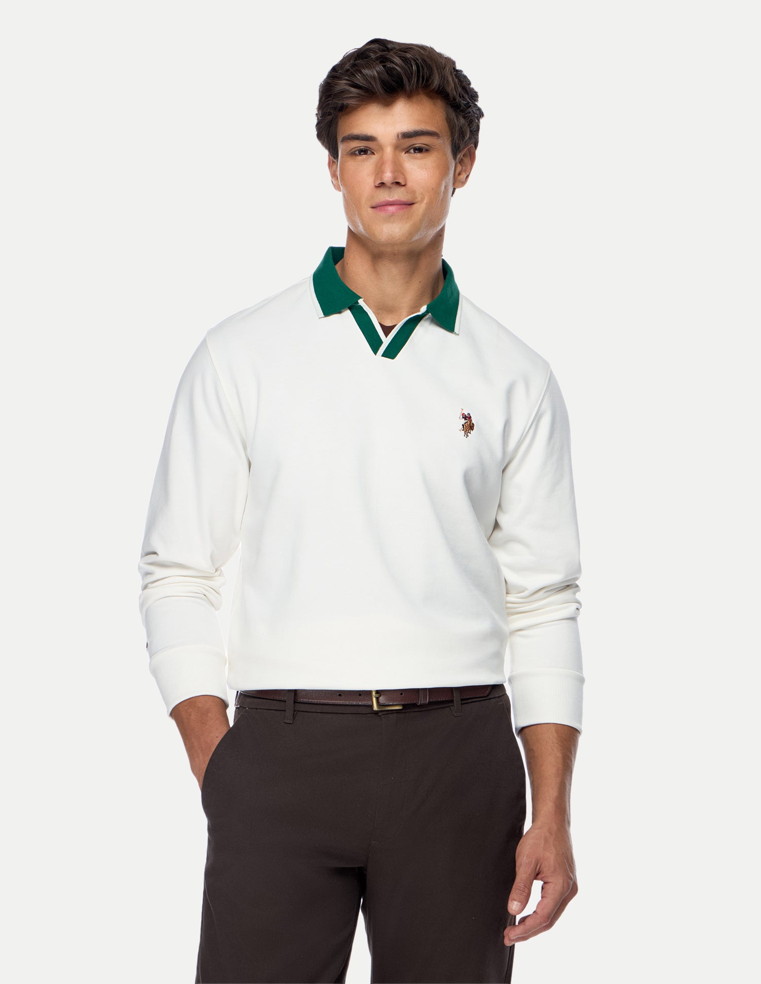 Solid Relaxed Fit Sweatshirt Ivory - U.S. Polo Assn. India | Large