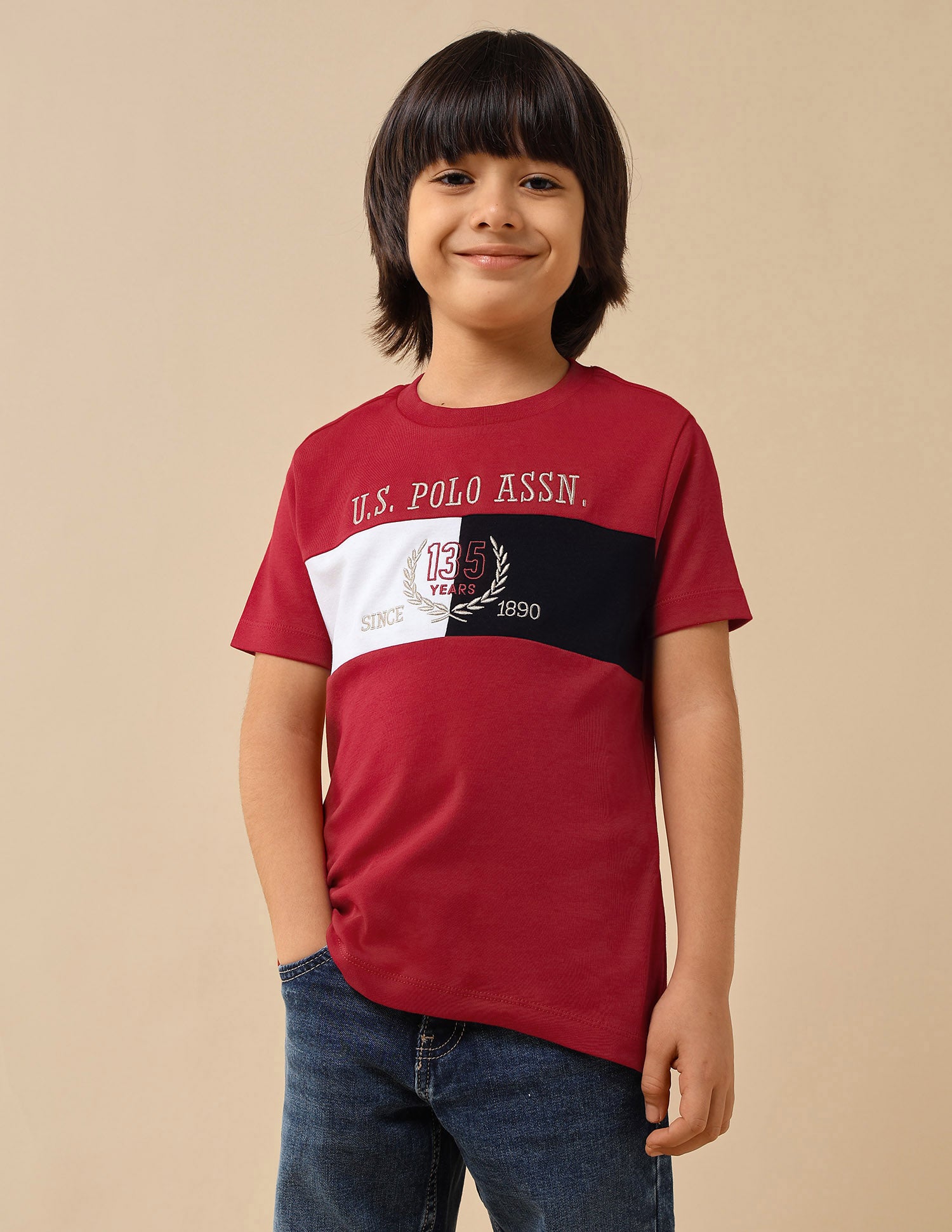 Boys Brand Embroidered Regular Fit T-Shirt