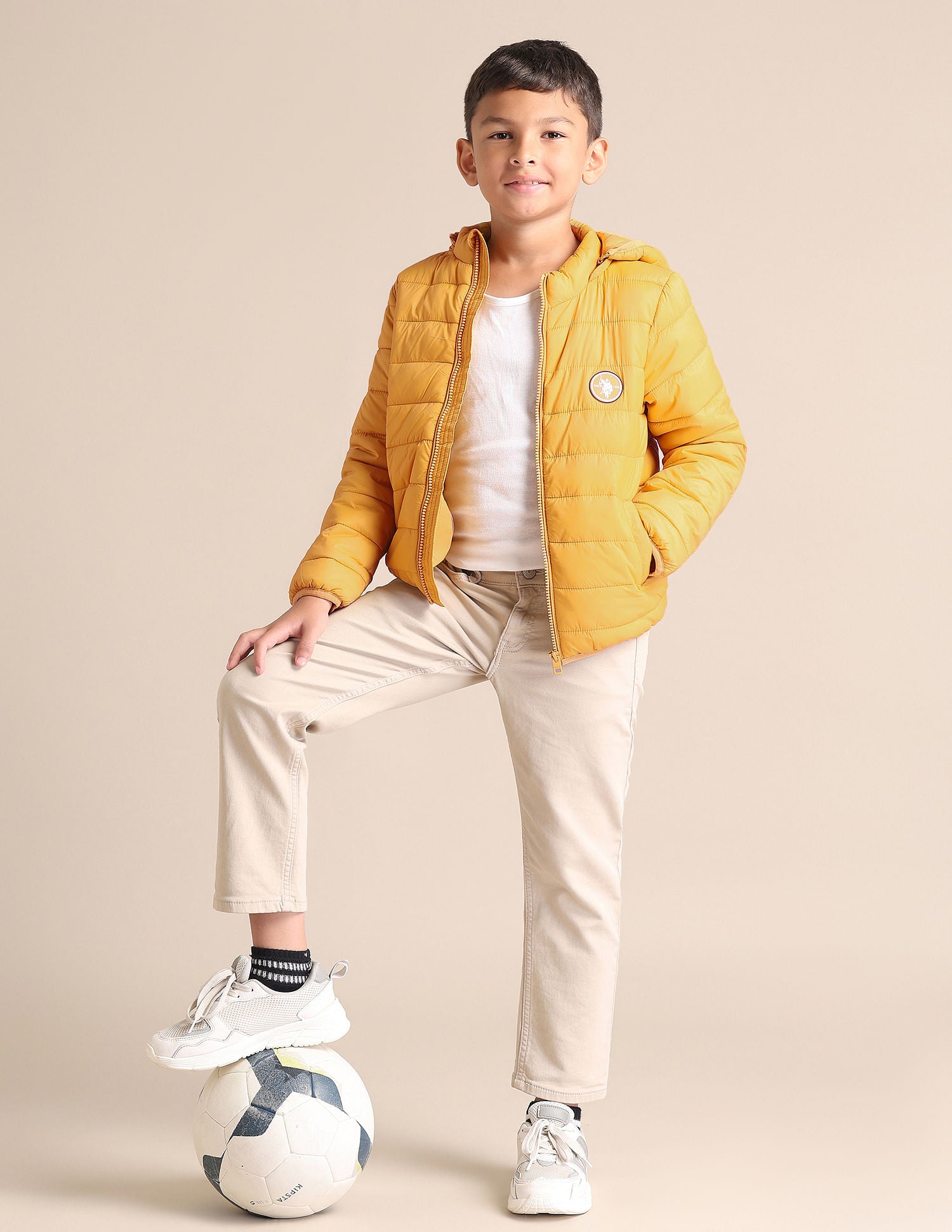 Boys Solid Hooded Jacket