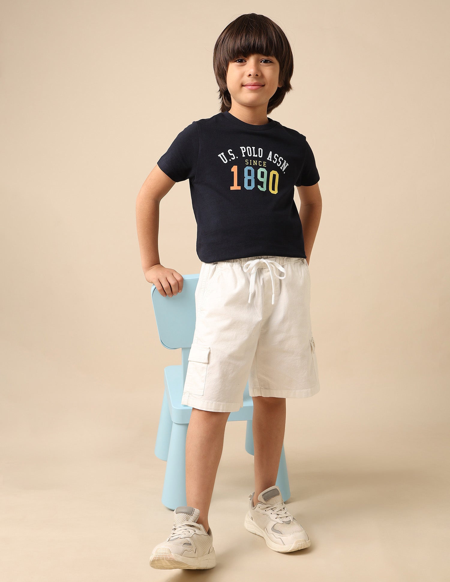 Boys Relaxed Fit Textured Cargo Shorts