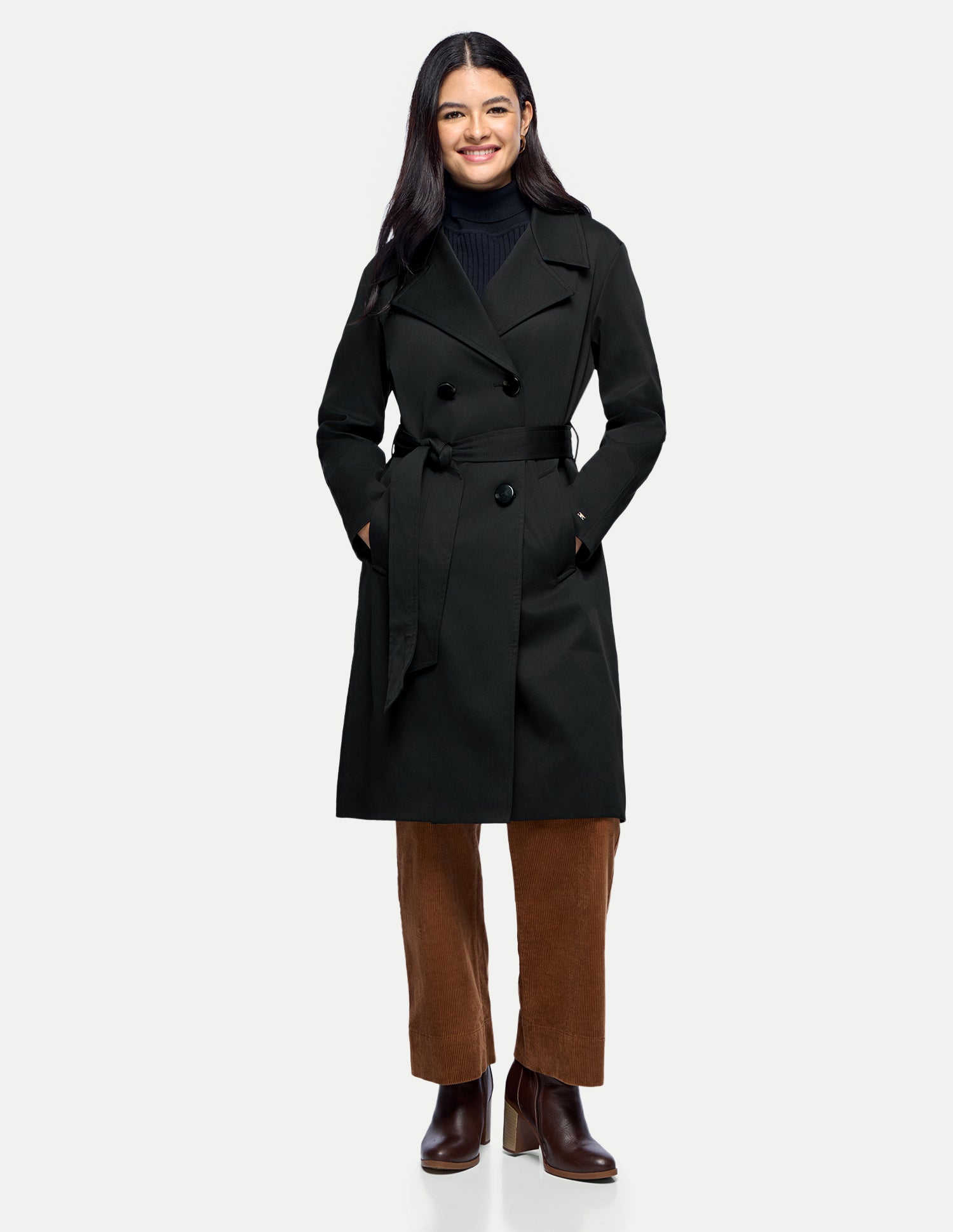 Double Breasted Trench Coat Black - U.S. Polo Assn. India | Large